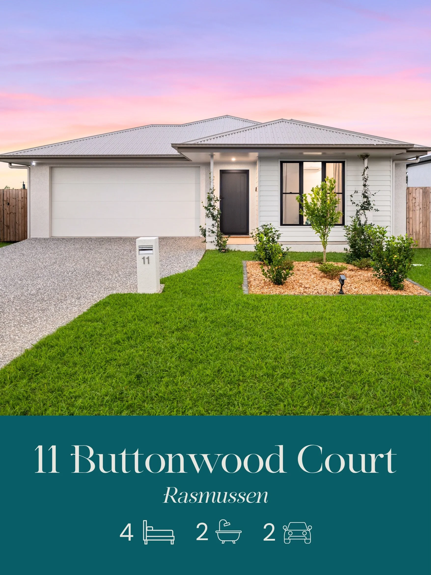 🌿 11 Buttonwood Court, Rasmussen 🌿

4 🛏️ + 2 🛁 + 2 🚘 + study 📚 + solar 🌞 

Why build when you could buy a home that&rsquo;s near new and ready to move into right now 📦 

Want to know more or be the first to see? 👀 
📲 0418 138 577
👩🏼&zwj;?
