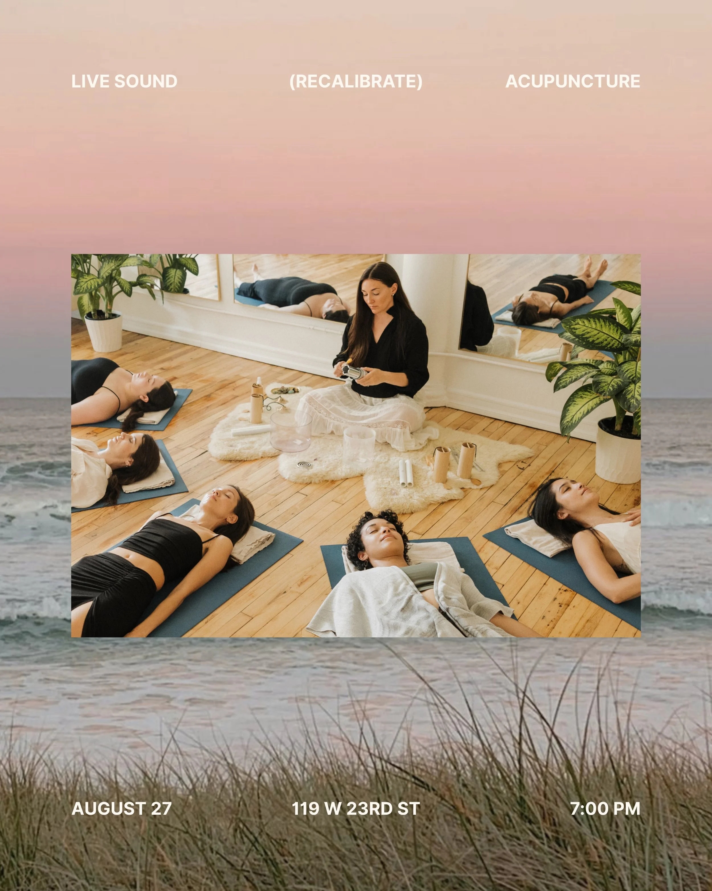 Join us to ⊹ RECALIBRATE ⊹

An evening of sound, acupuncture, and nada meditation 
 @innerether x @muse_medicine  
Thursday, August 27th
7:00 PM - 8:00 PM
@the_muse_nyc 
119 W 23rd St, Suite 502  Link in bio to reserve your spot