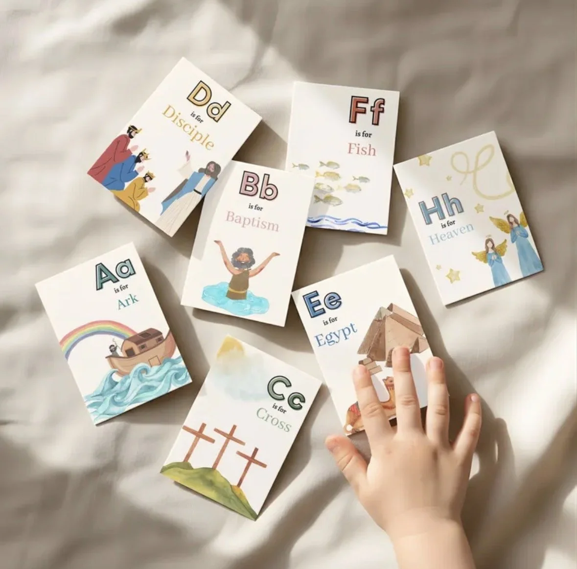 Alphabet Bible Flashcards | Christian Preschool Curriculum | ABC Sunday School Lesson for Kids