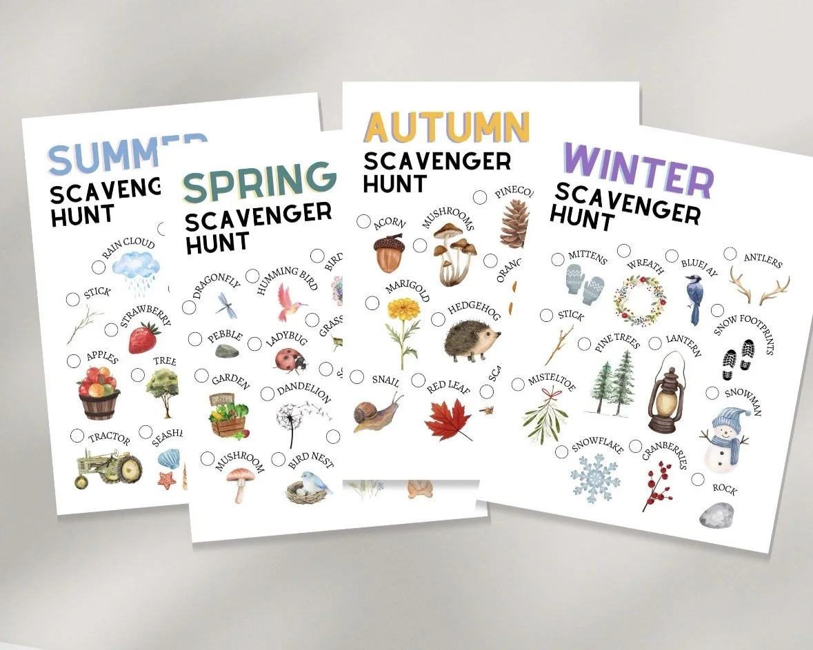 Seasonal Nature Scavenger Hunts | Outdoor Preschool Learning Activity