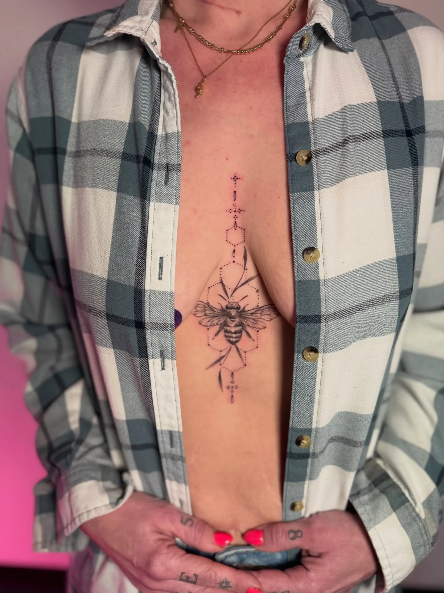 For the one, the only @itslaurenmcbride 😍

Thank you Lauren for being your wonderful self always and trusting me with one of the most vulnerable tattoos yet, your sternum 💕 I&rsquo;ve so enjoyed working with you and adding pieces here and there wit
