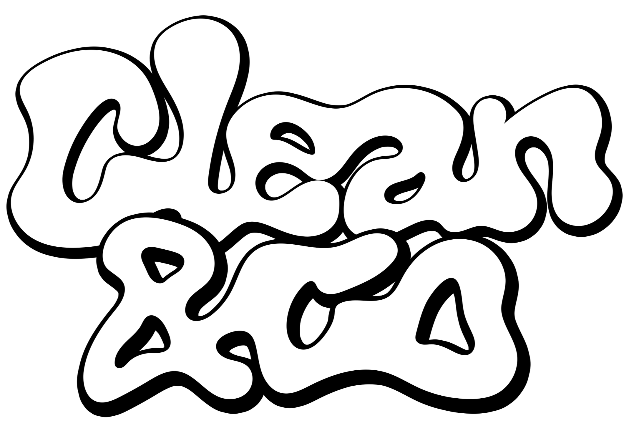 The phrase 'PEACE GANG' written in large, stylized graffiti-style letters with a black outline and a white fill, set against a black background.