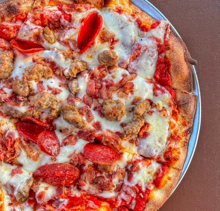 Pepperoni and sausage pizza