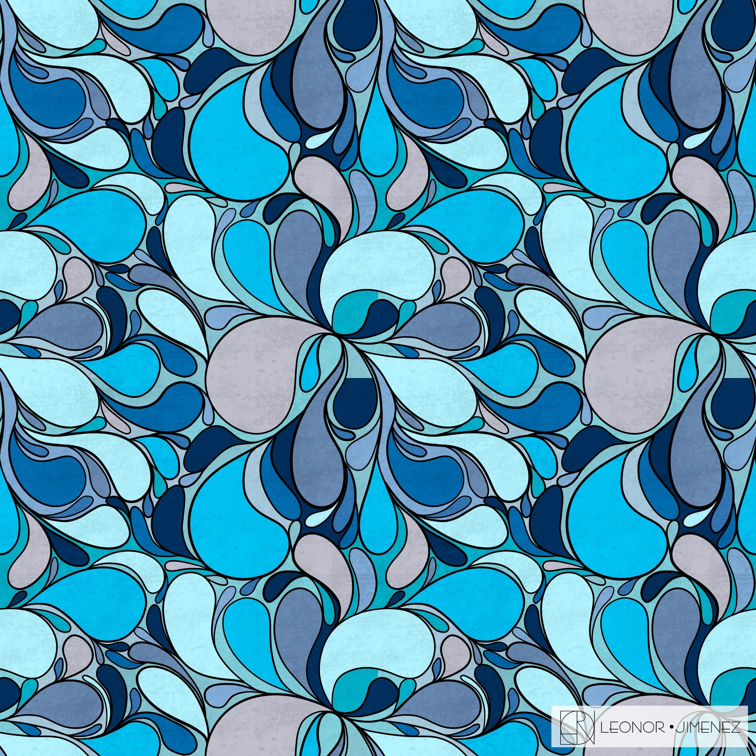 Ocean Swirls – A flowing abstract pattern inspired by water movement and cool ocean tones. Ideal for stationery, textiles, journals, and serene nature-inspired collections.