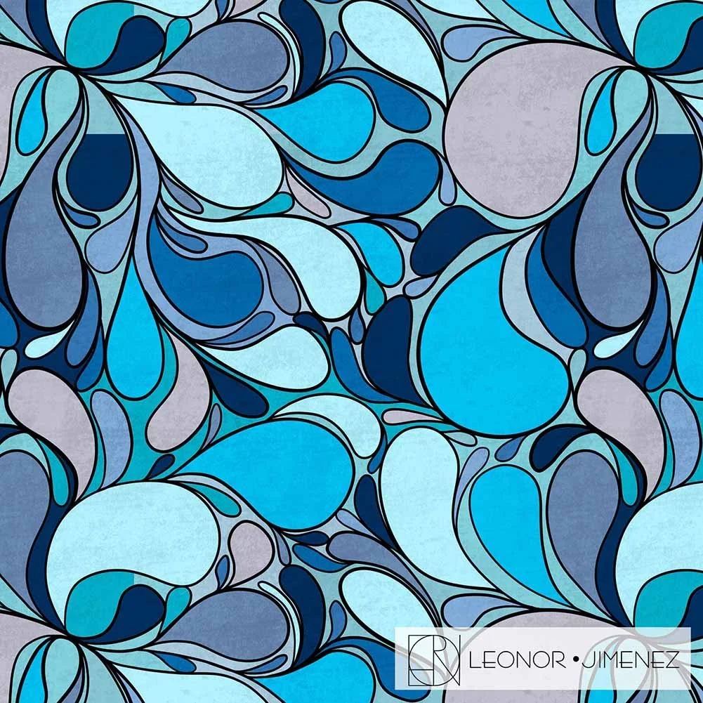 Ocean Swirls – A flowing abstract pattern inspired by water movement and cool ocean tones. Ideal for stationery, textiles, journals, and serene nature-inspired collections.