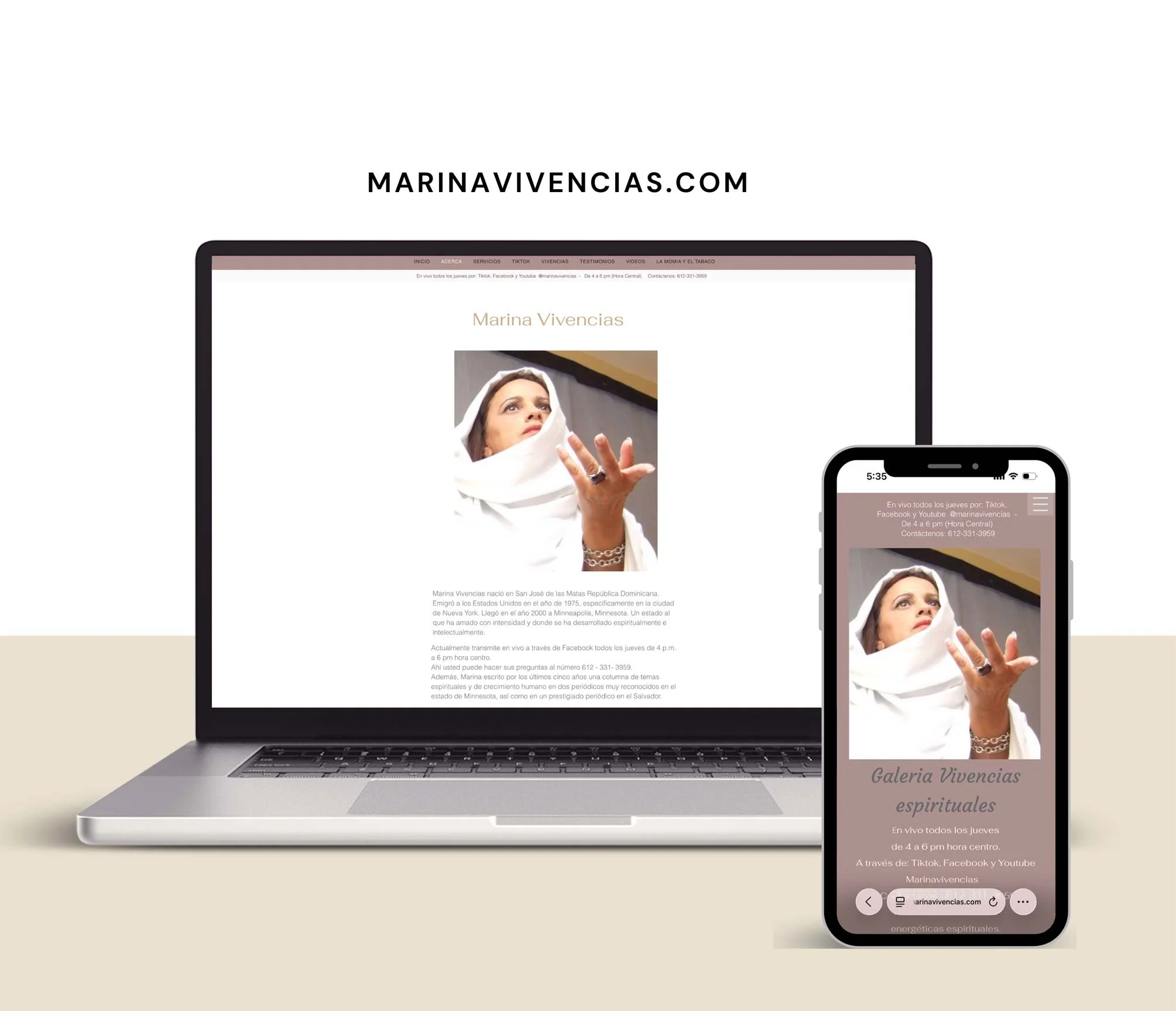 Marina Vivencia Refresh website project sample.