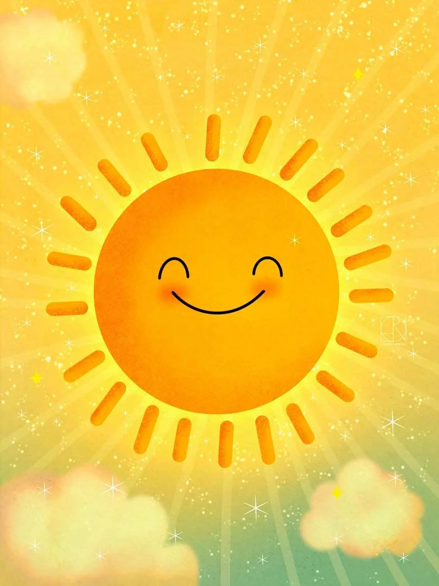Golden Sun – A bright, happy kawaii sun with soft sparkles and warm joyful energy. Perfect for children’s décor, seasonal collections, positivity-themed products, and cheerful stationery.
