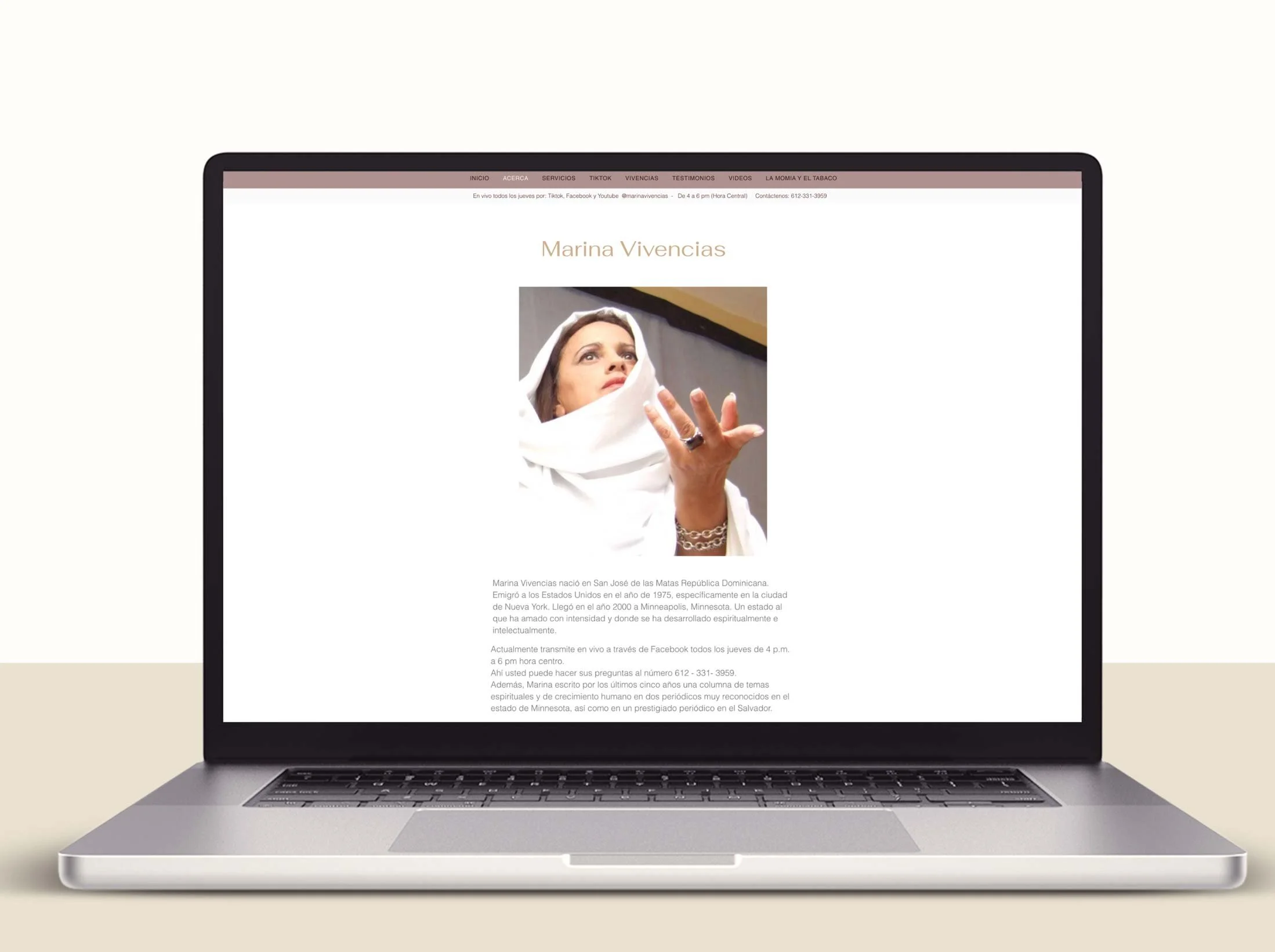 Sample of Marina Vivencias website refresh.