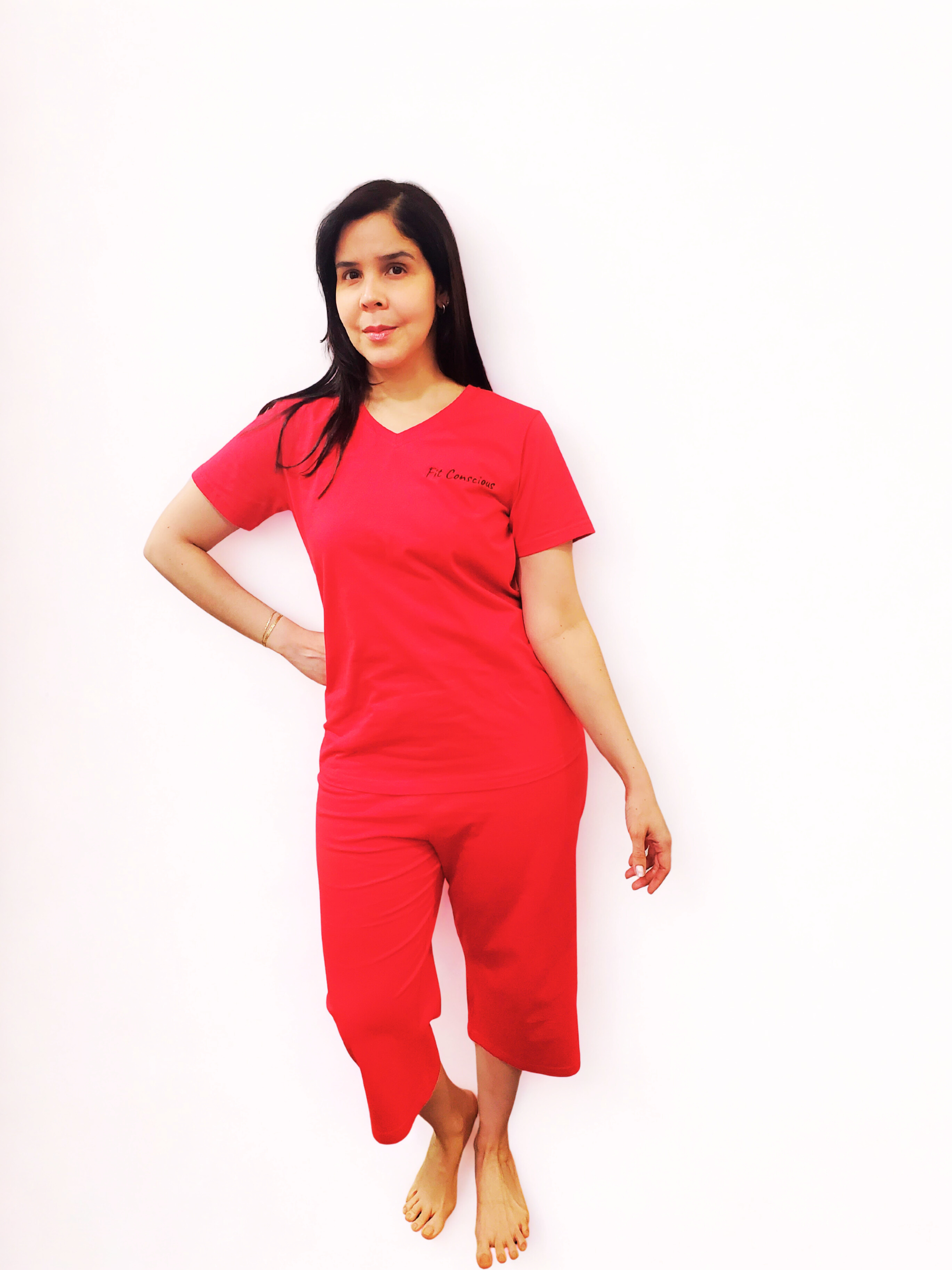 Vibrant Red Casual Comfort 100% Organic Cotton