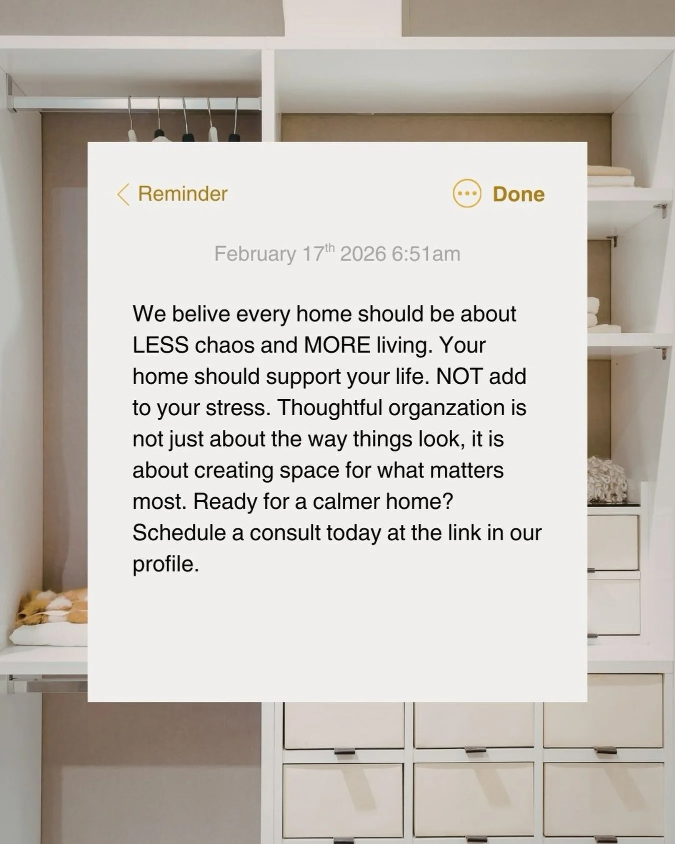 Creating space for what matters most ❤️

DM us or head to the link to book a consult