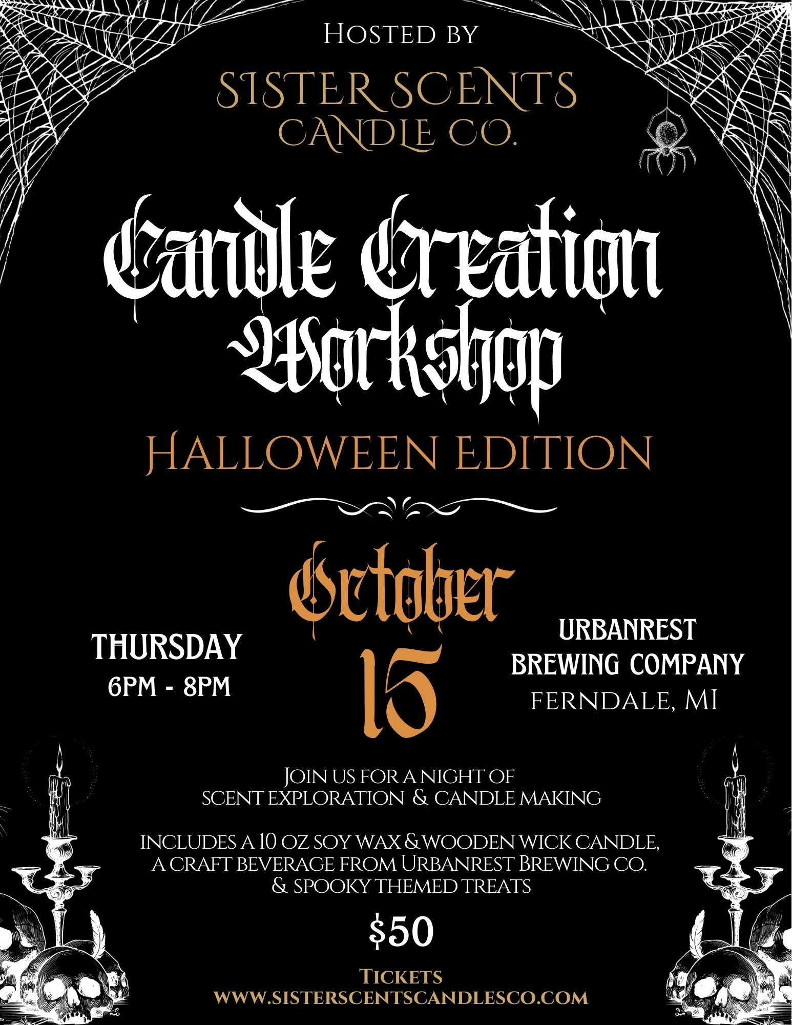 October 15 - Candle Creation Workshop - Halloween Edition