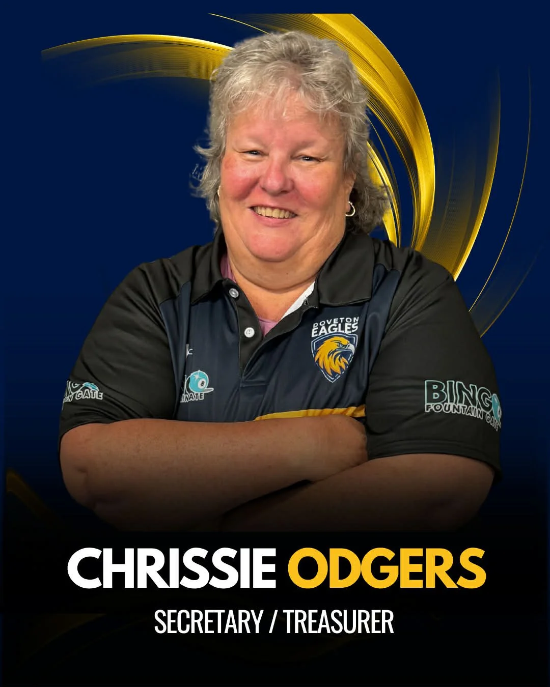 Doveton Eagles FNC Secretary, Treasurer and Registrar, Chrissie Odgers