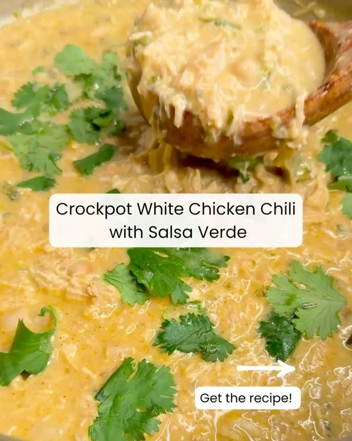 When it&rsquo;s getting cold outside and you&rsquo;re craving something cozy that isn&rsquo;t another pumpkin recipe 😏 (I know I went overboard on those recently).

This one pot white chicken chili with salsa verde is simple, satisfying, and high in