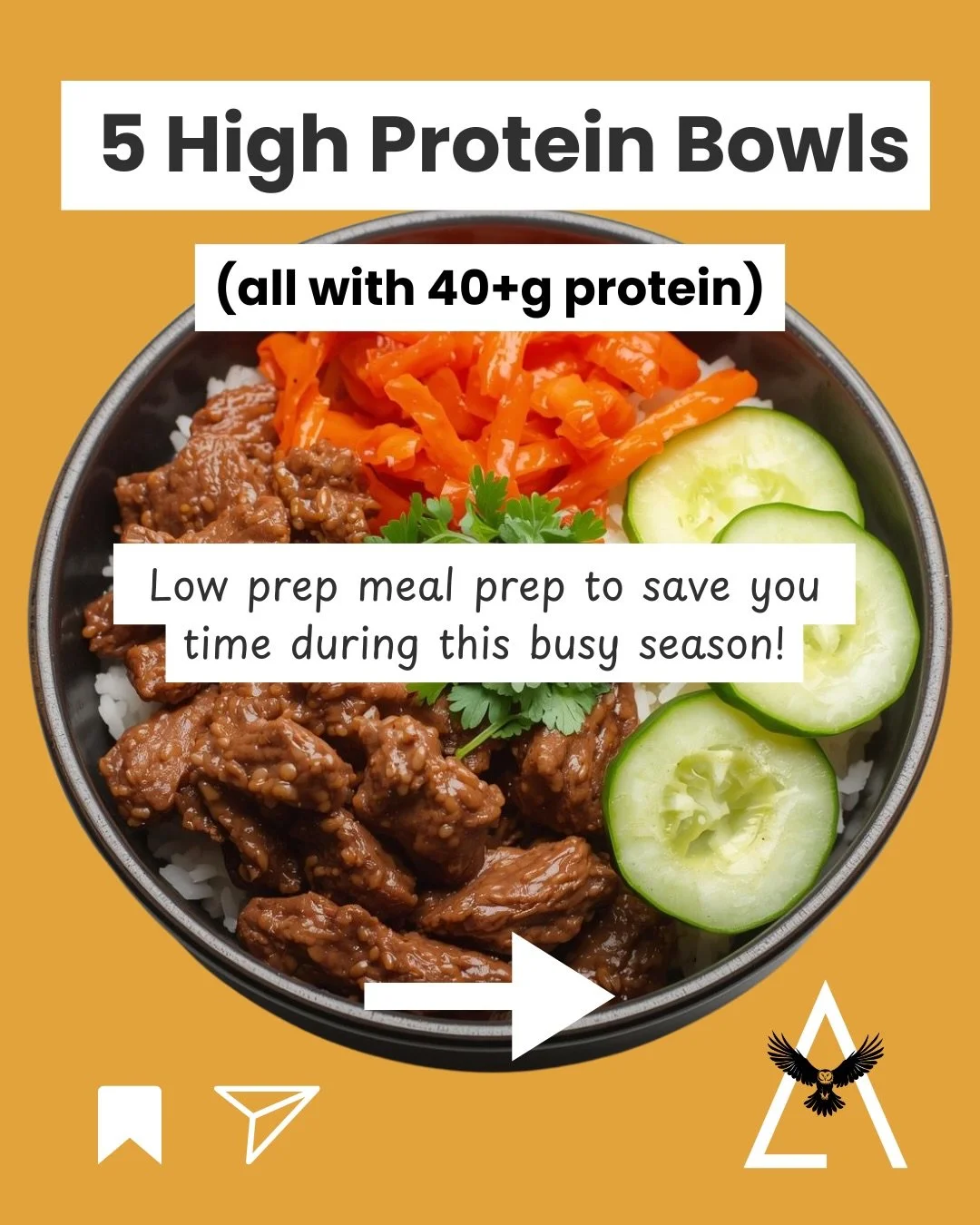 When everything else this month feels extra, let your meals be simple. These 5 high-protein bowls are cozy, filling, and a very low-effort way to keep yourself fed. 💪

SAVE THESE for your next &ldquo;I don&rsquo;t know what to throw together&rdquo; 