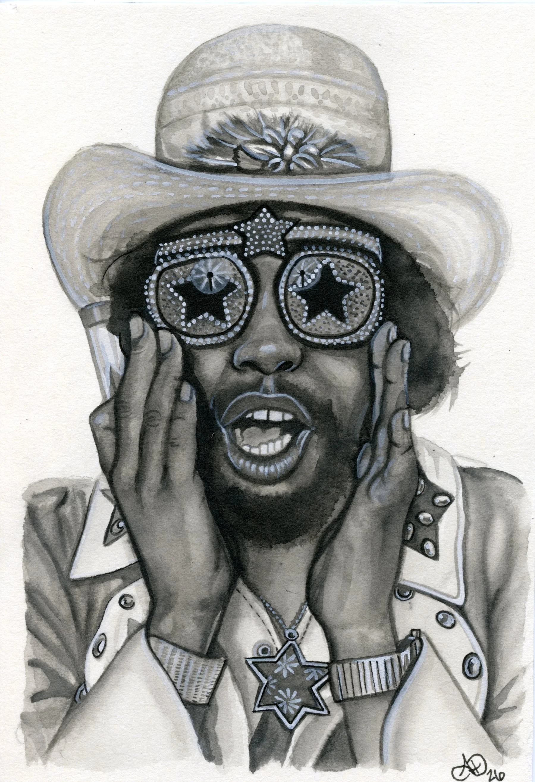 Bootsy ink wash