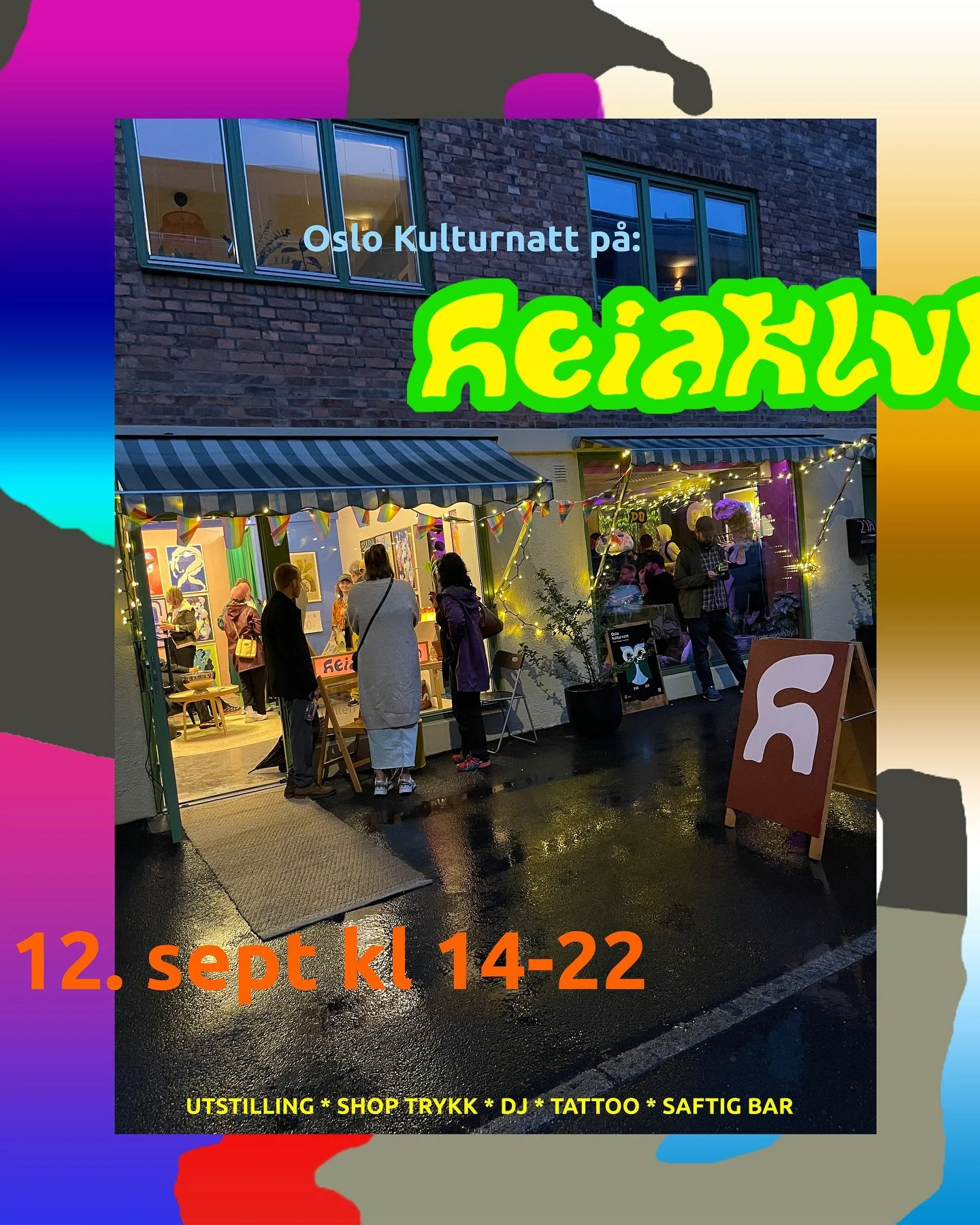 Kom igjen!!! Om akkurat to uker åpner vi dørene igjen, velkommen til oss på @oslo_kulturnatt 12. sept! 
Det blir utstilling, print shop, DJ, bar og ekte hjemmefeststemning – alt klemt inn på én herlig dag. Klikk