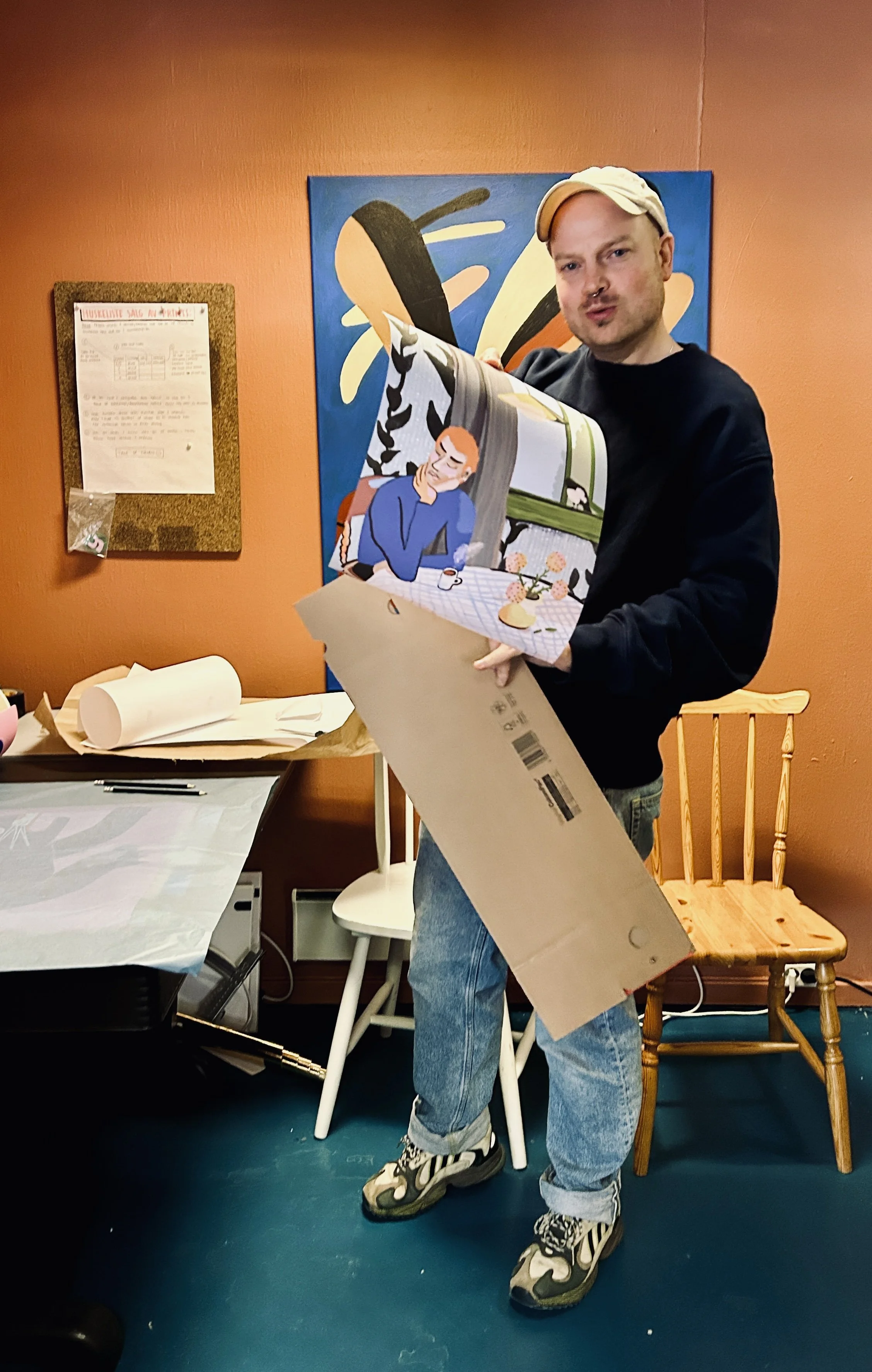 Marius pakker printsa dine!