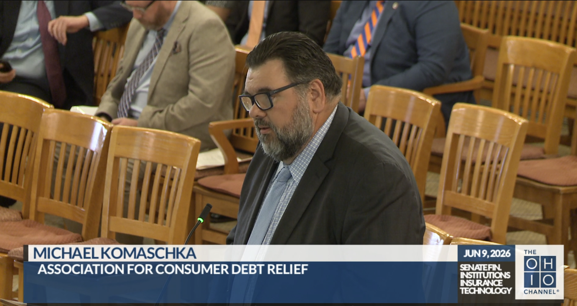 Testimony of Michael Komaschka on Behalf of the Association for Consumer Debt Relief in Support of Senate Bill 256