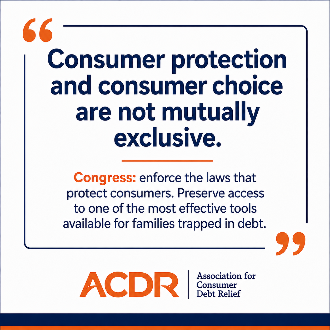 ACDR Statement on the Discussion Draft of the“Debt Settlement Consumer Disclosure Act’’