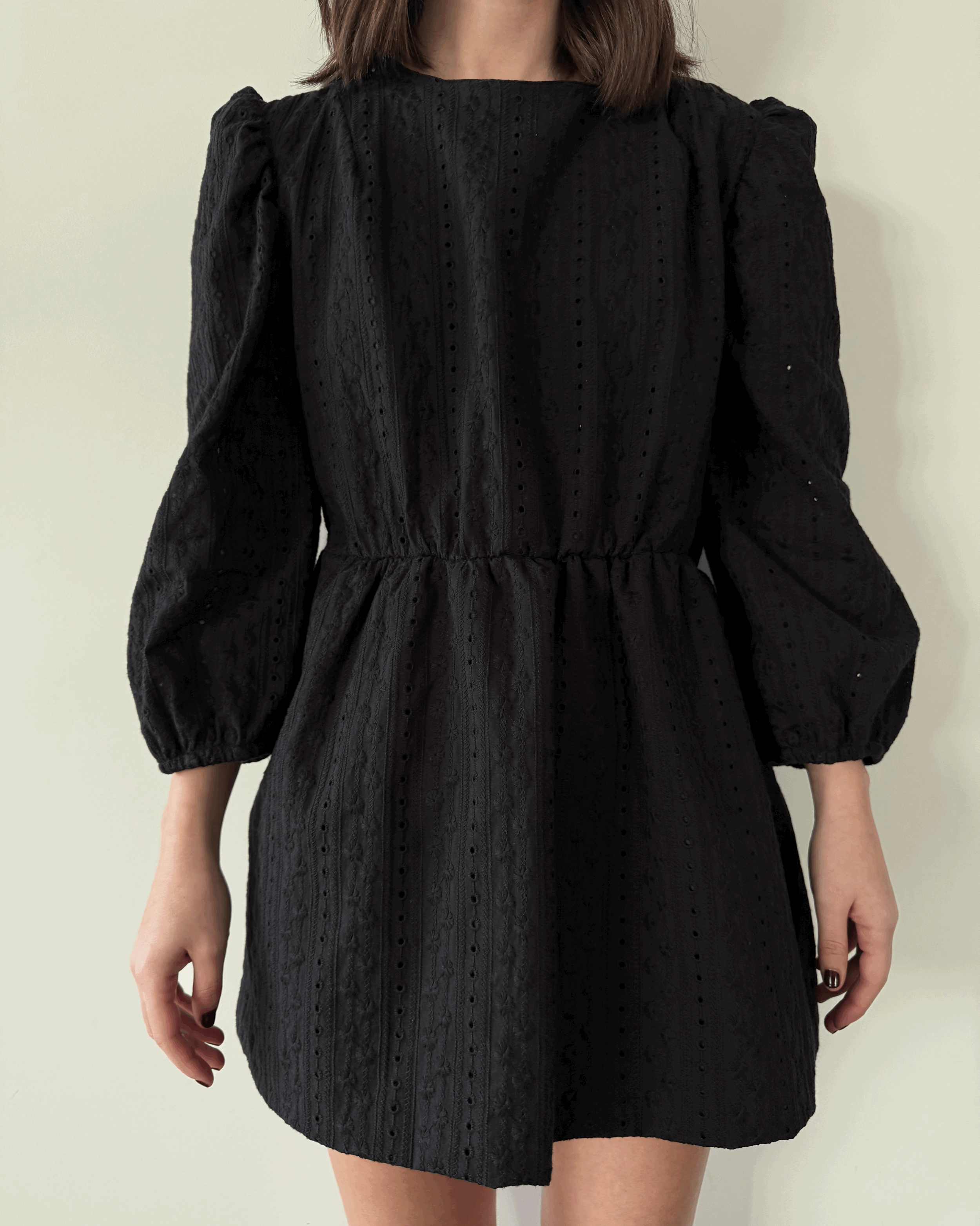 Black English Mini Dress