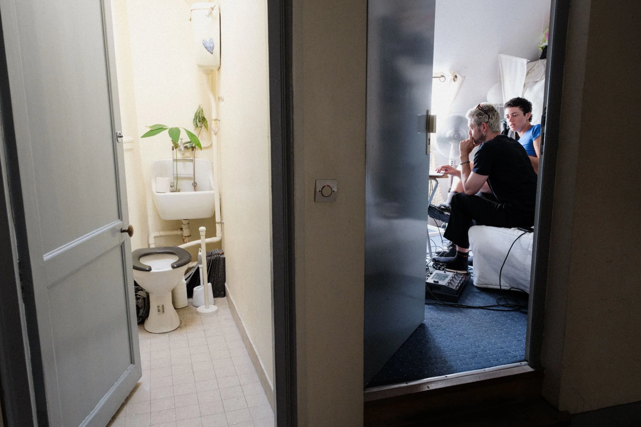 
The recording studio is a maid's room belonging to Victor's grandmother.