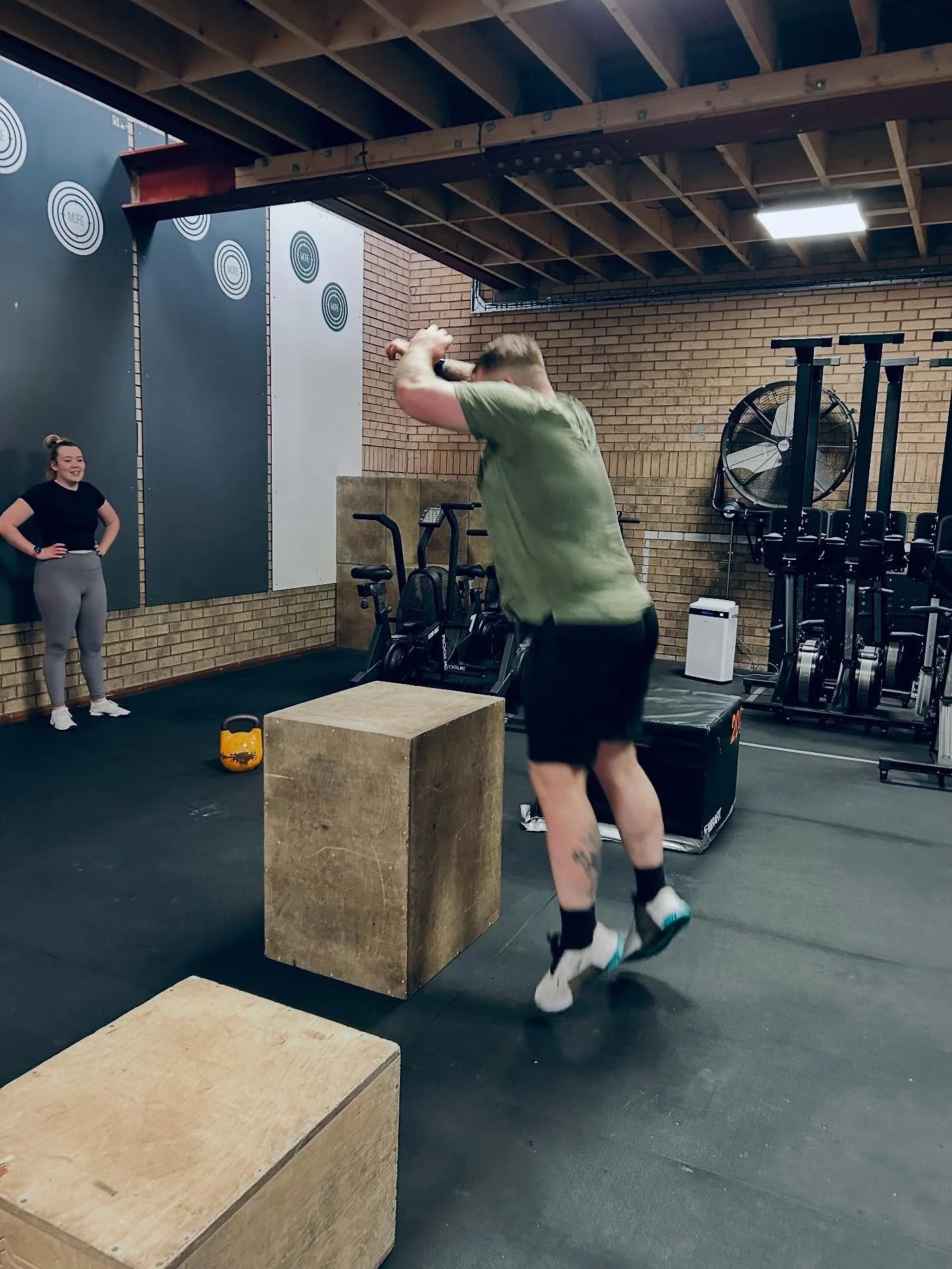 Big Wins Today!

So many breakthroughs and awesome moments in class:

Emily nailed her box jumps &mdash; huge progress and a mental &ldquo;box fright&rdquo; breakthrough. Congratulations!

Kris went for the tall box and made it look easy &mdash; tota