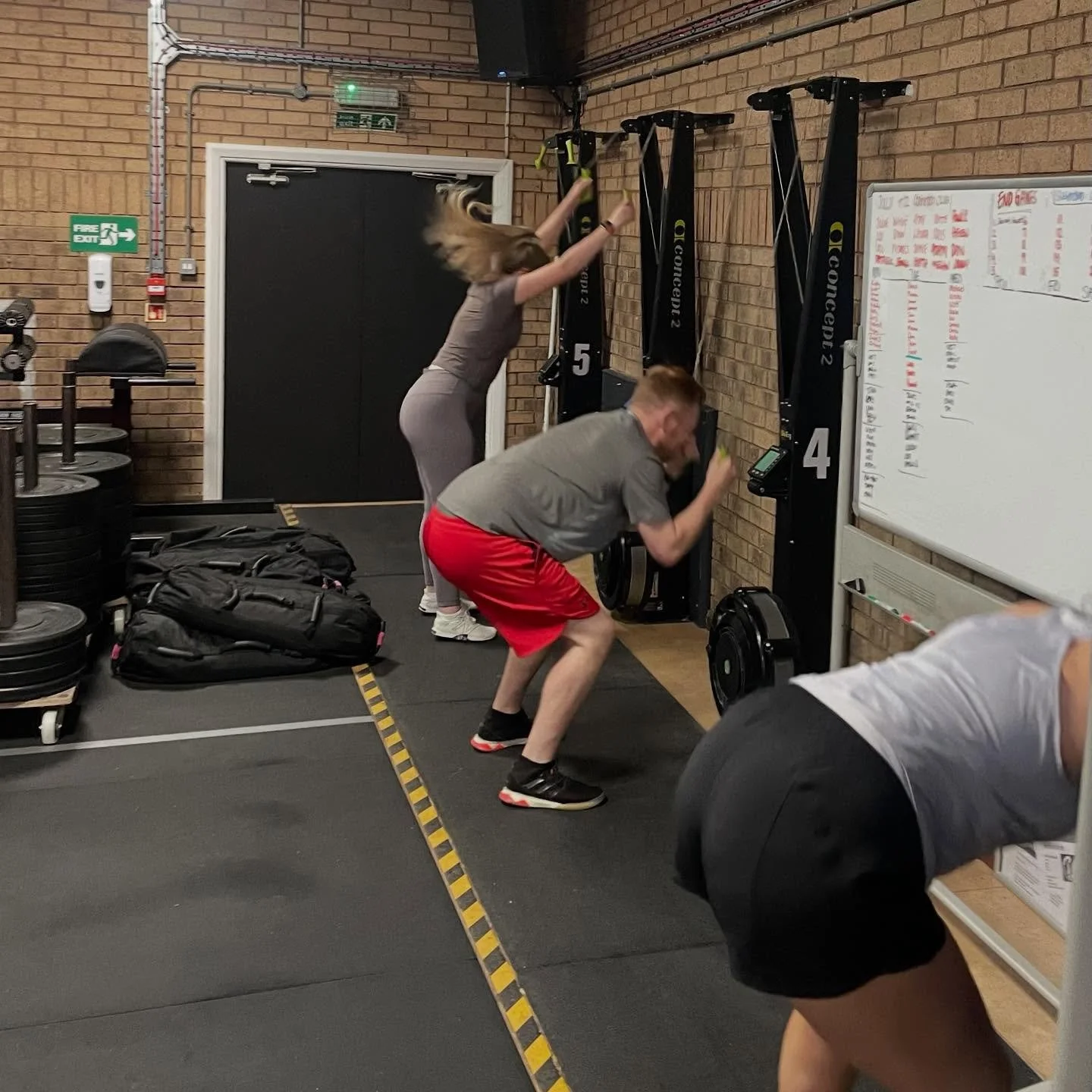 Banded Sumo Deadlifts for a lovely starter into two repeating triplets with timed rest.

Alternate between A and B for 3 total rounds of each.

A.
Ski &ndash; 200 / 250m
10 Burpee DB Deadlifts
10 V-Ups

Rest 1:00

B.
Run &ndash; 200m
10 Sandbag Groun