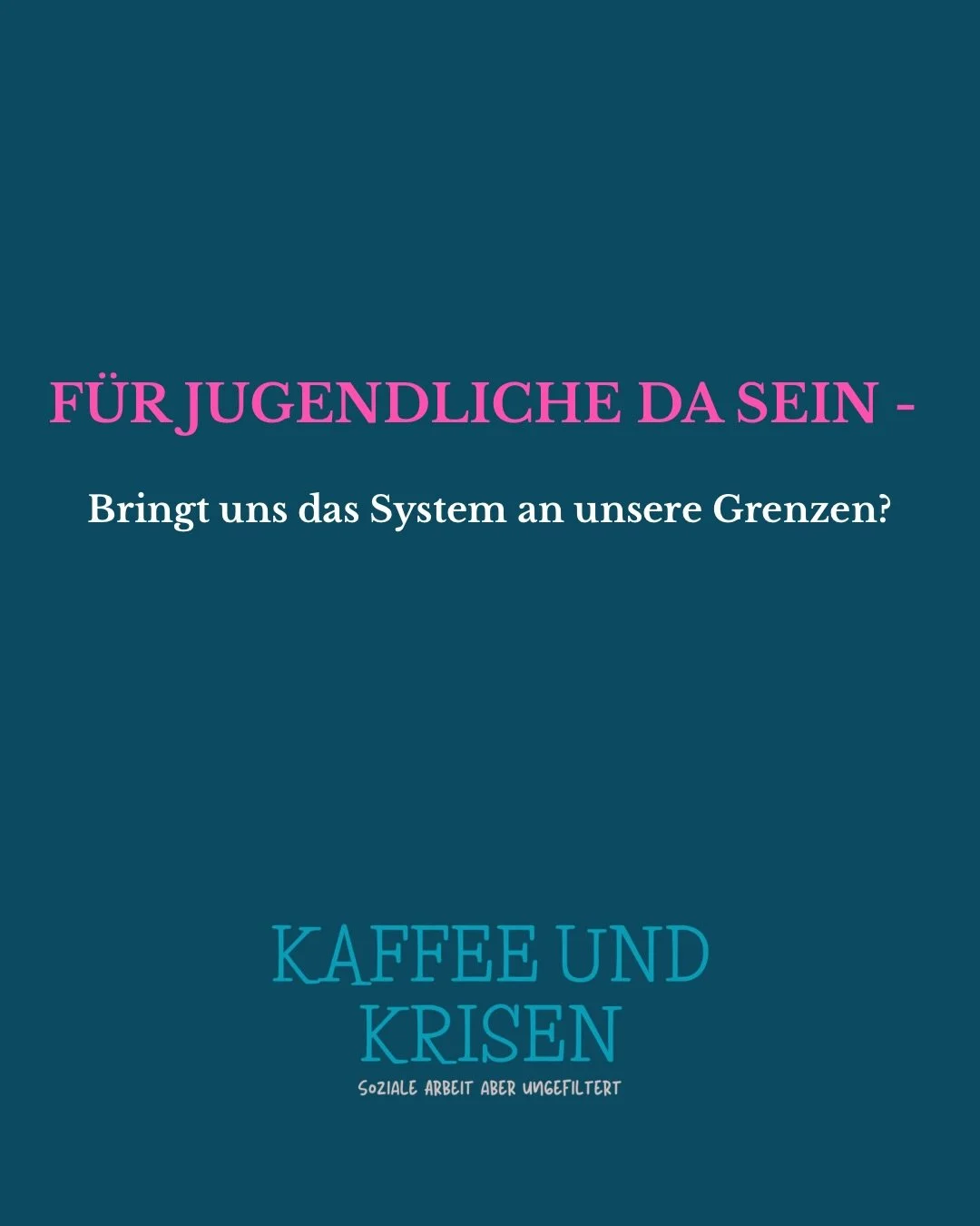 Kaffee und Krisen - Soziale Arbeit aber ungefiltert! FOLGE 17 IST RAUS!
Also schnapp dir einen Kaffee und h&ouml;r in die Folge rein!
(Link im Profil)

Jugendliche stehen heute vor enormen Herausforderungen.
Nicht nur individuell &ndash; sondern stru