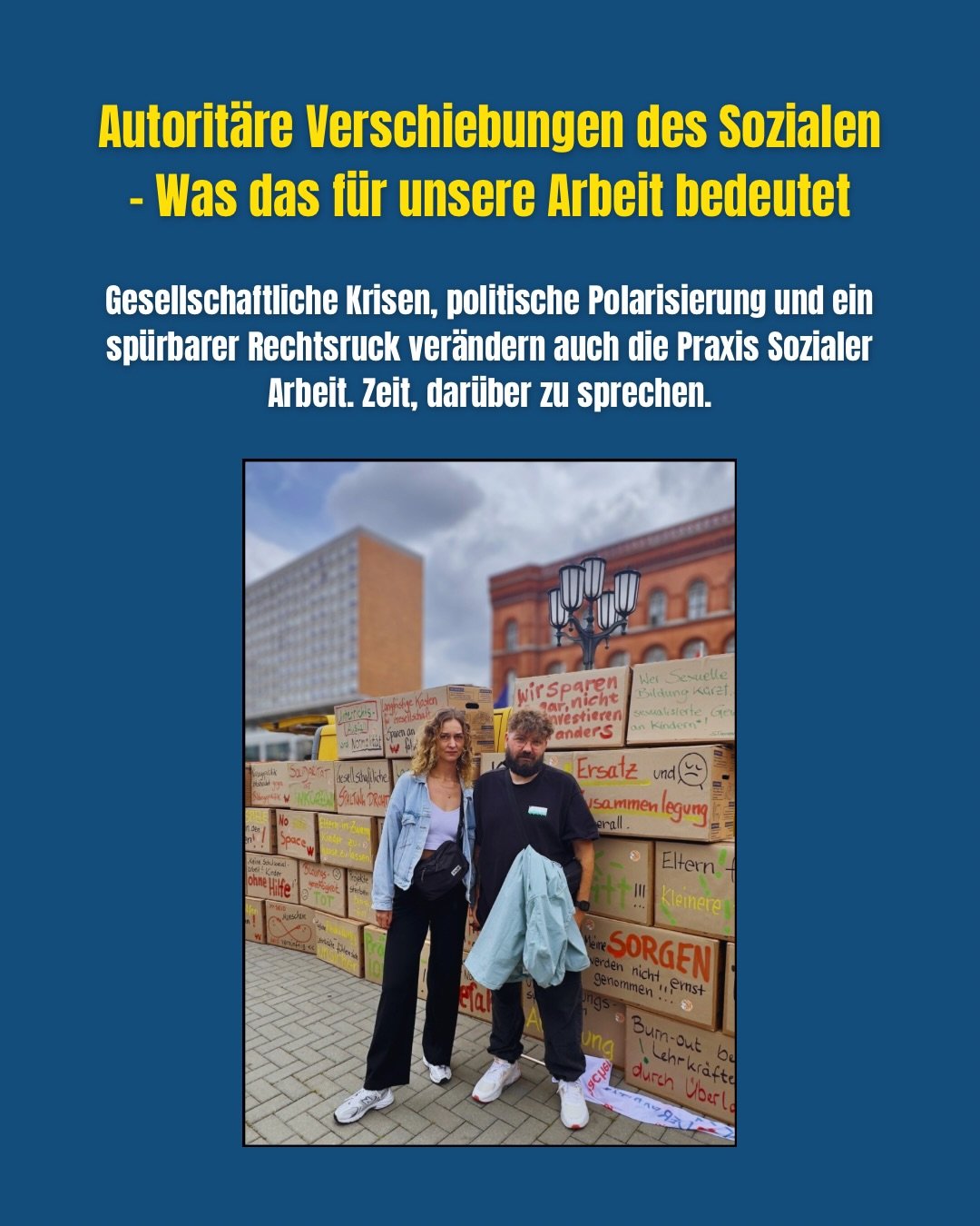 Autorit&auml;re Verschiebungen des Sozialen sind kein abstraktes politisches Konzept &ndash; wir erleben sie auch im Alltag Sozialer Arbeit.

Gesellschaftliche Krisen, wirtschaftliche Unsicherheiten und politische Polarisierung pr&auml;gen zunehmend 