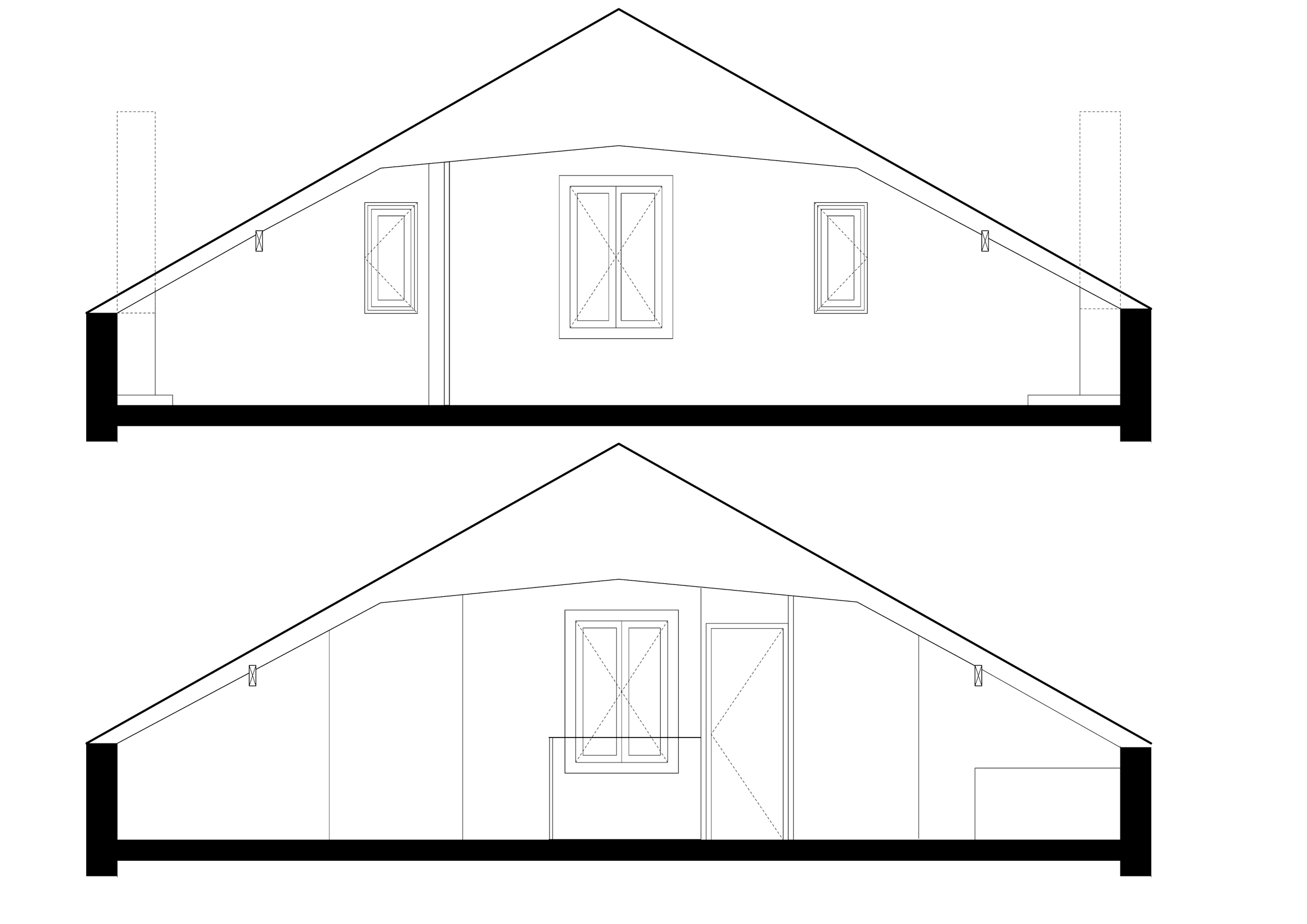 coupes longitudinales étage sous combles maison individuelle Carrières-sur-Seine 
