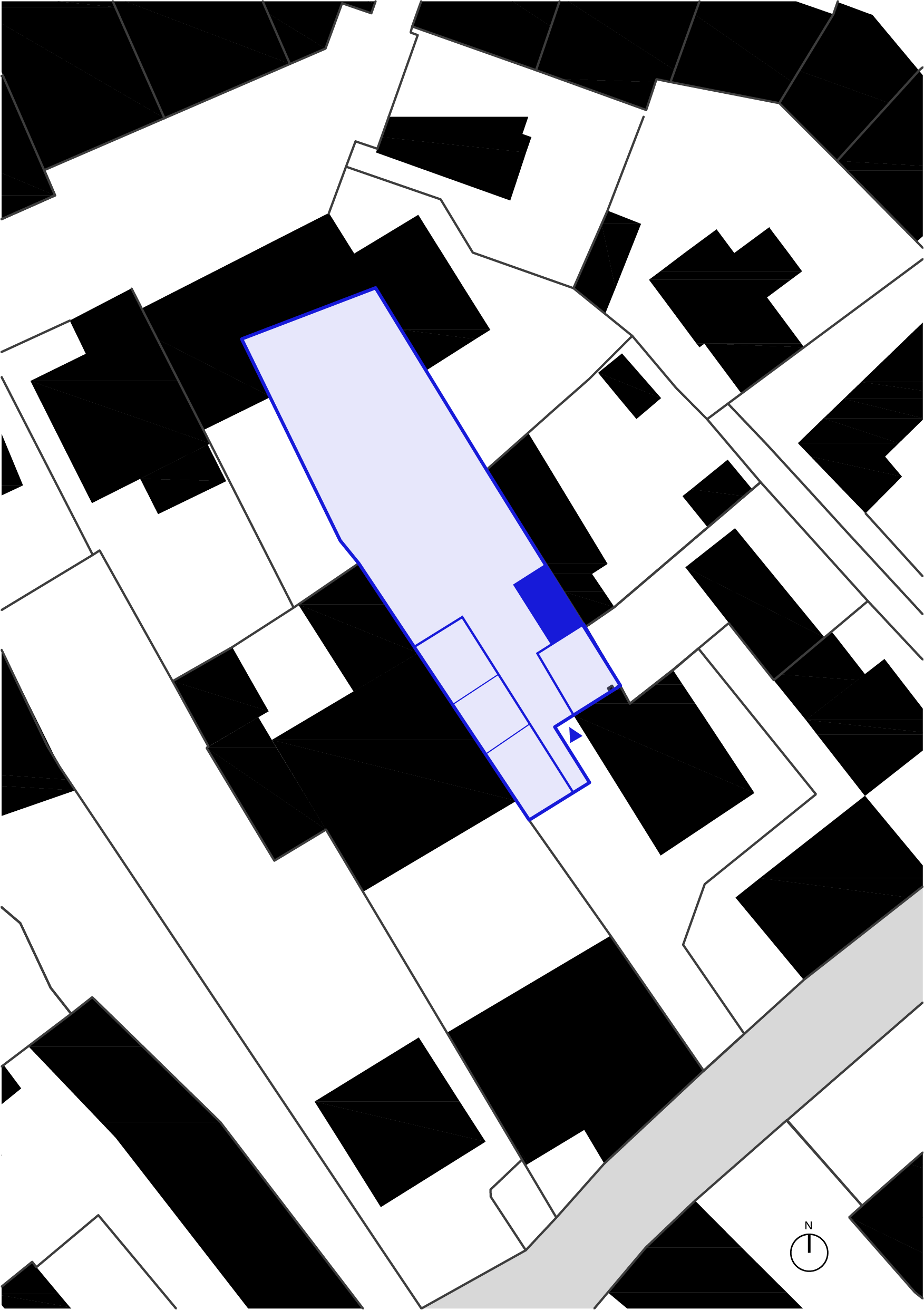 plan masse cadastre contexte bâti urbain riue gabriel péri Carrières-sur-Seine parcellaire centre-cille Le Village implantation de l'abri de jardin atelier 