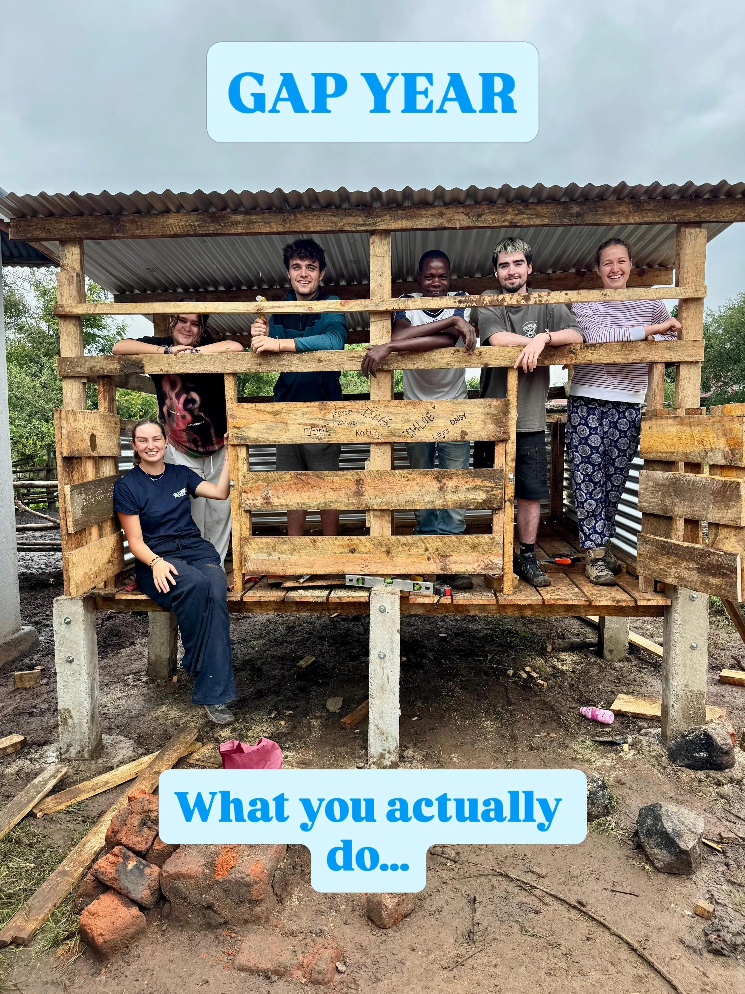 What does a gap year with Go MAD actually look like?

It&rsquo;s not one thing, and that&rsquo;s the point.

One day you might be helping build a goat shed that will provide income for a family.

Another, running games at kids club or supporting less