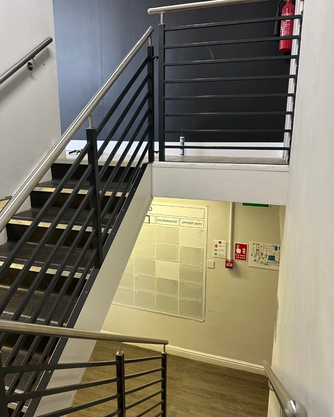 🧑&zwj;💼✨ Modern Upgrade Without the Disruption

Last month we were called in by a local business to remove and replace their old internal stair balustrade.

The new design? A sleek, powder-coated stainless steel system built to bring a more modern 