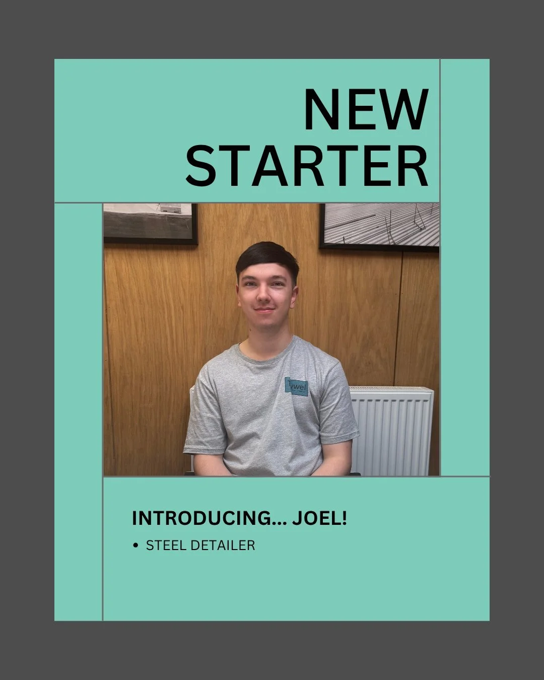 Say hello to Joel! 👋
We&rsquo;re excited to welcome Joel Robinson to Taywel as our new Steel Detailer.

When he&rsquo;s not perfecting steel designs, Joel&rsquo;s a bit of a pool shark 🎱, partial to a good takeaway pizza 🍕 and loves heading off ab