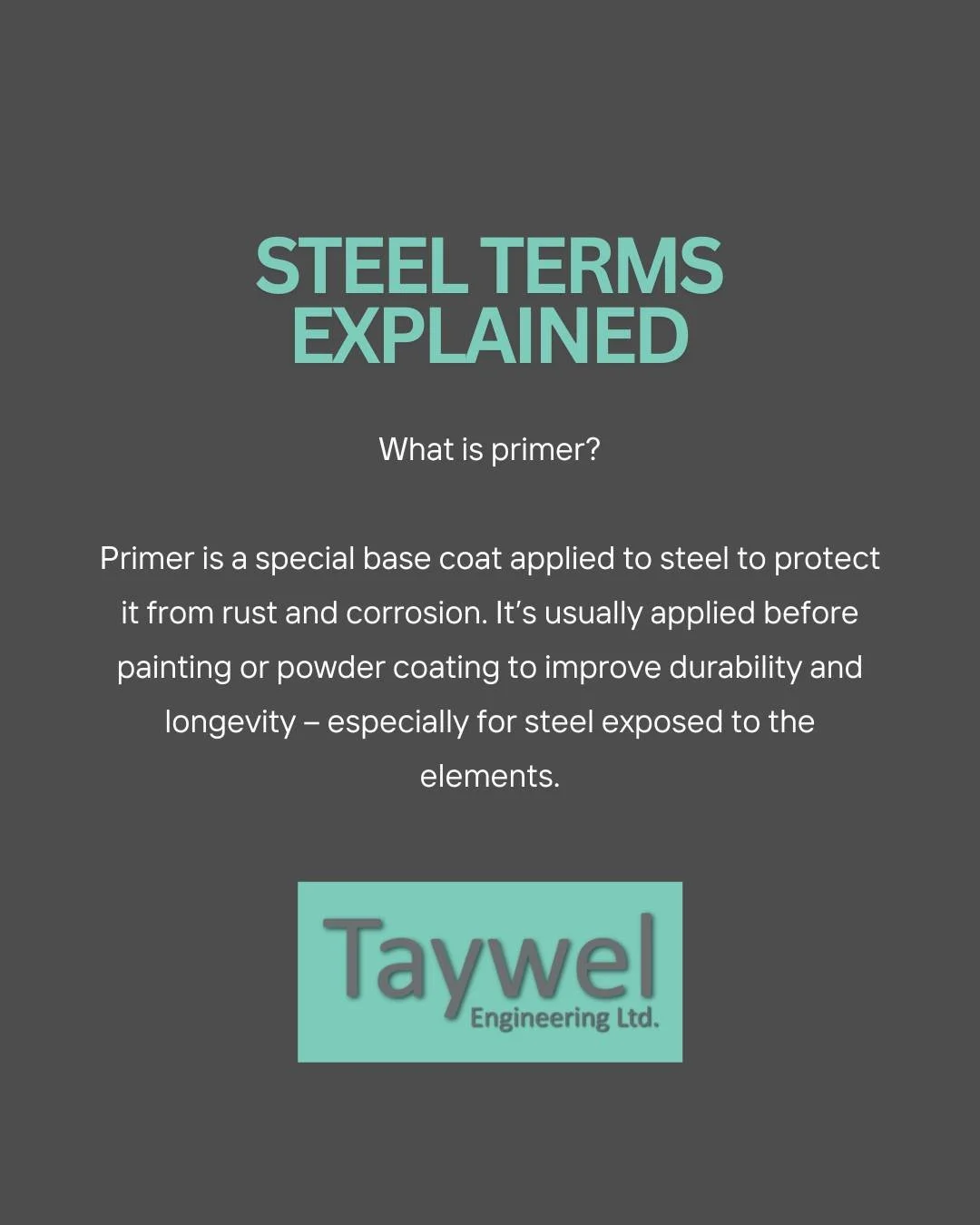 What is Primer &ndash; and Why Does Your Steel Need It?
Think of primer as armour for your steel. 🛡️

It&rsquo;s a special base coat applied before painting or powder coating that:
✔ Protects against rust &amp; corrosion
✔ Improves durability &amp; 