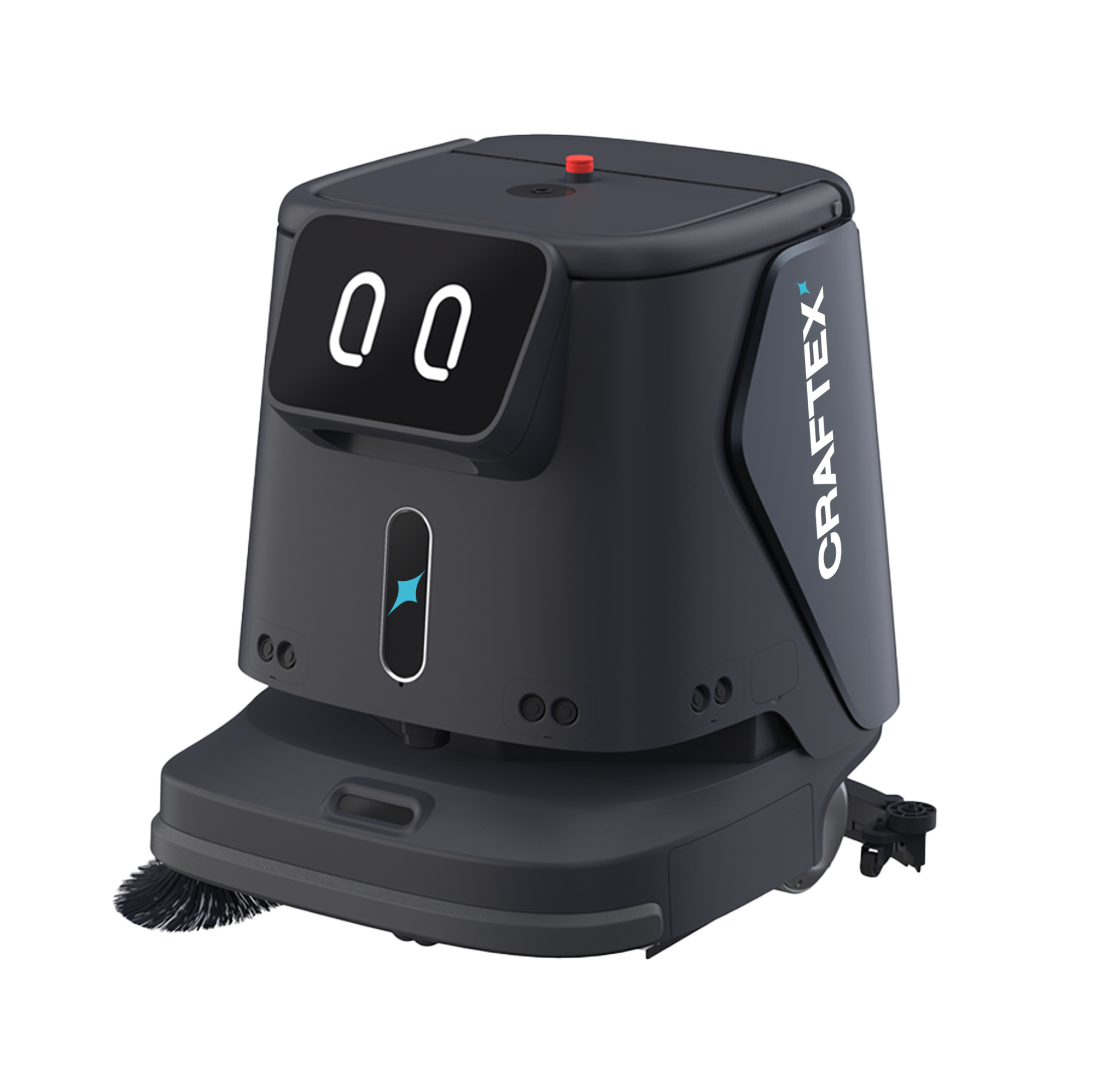 An ORBOT R3 robot vacuum with a digital display, labeled 'ORBOT