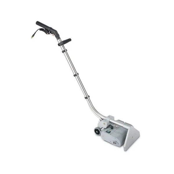 Electric floor scraper with handle and wheeled base