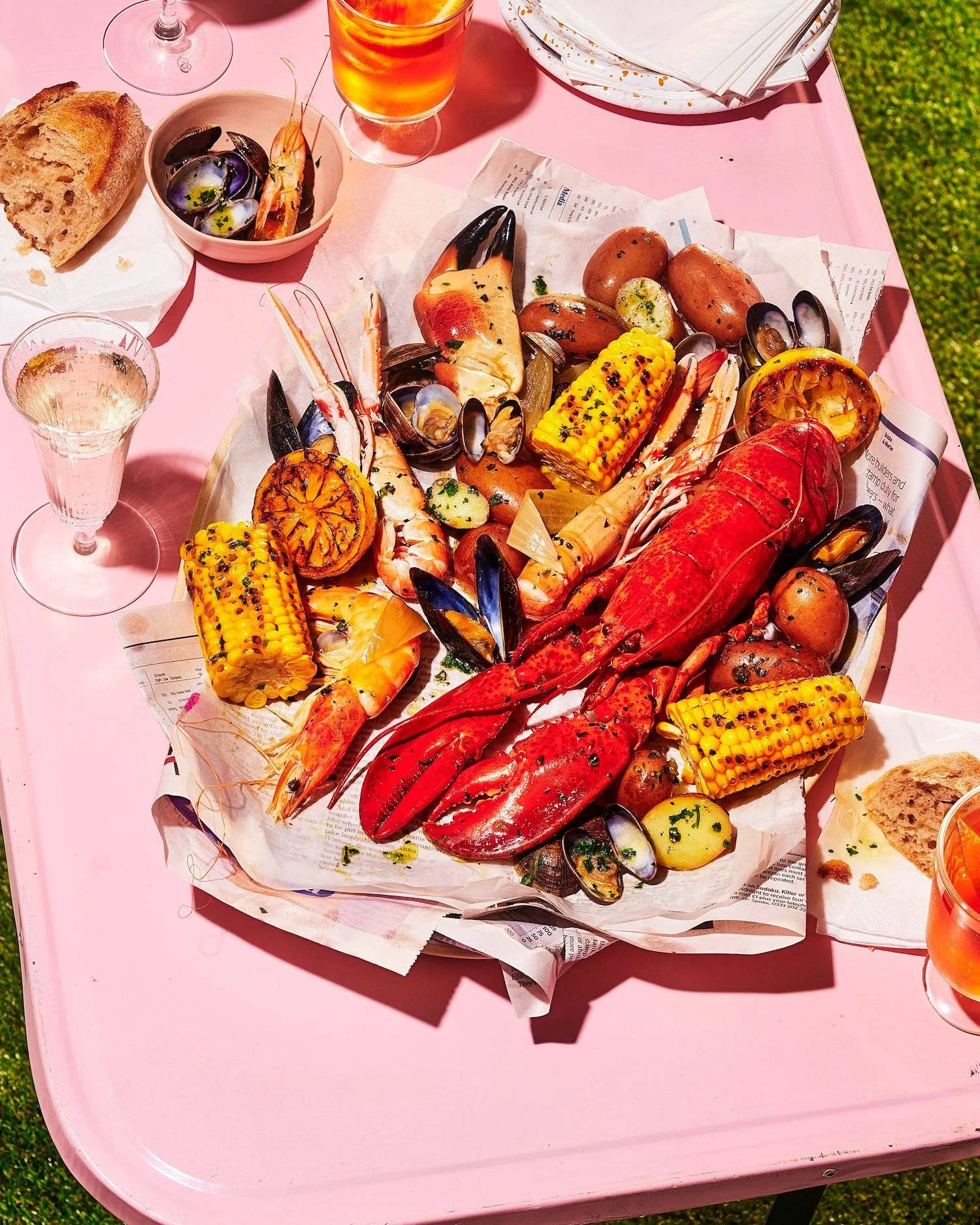 Alfresco seafood and shellfish food photography by London-based Frankie Turner