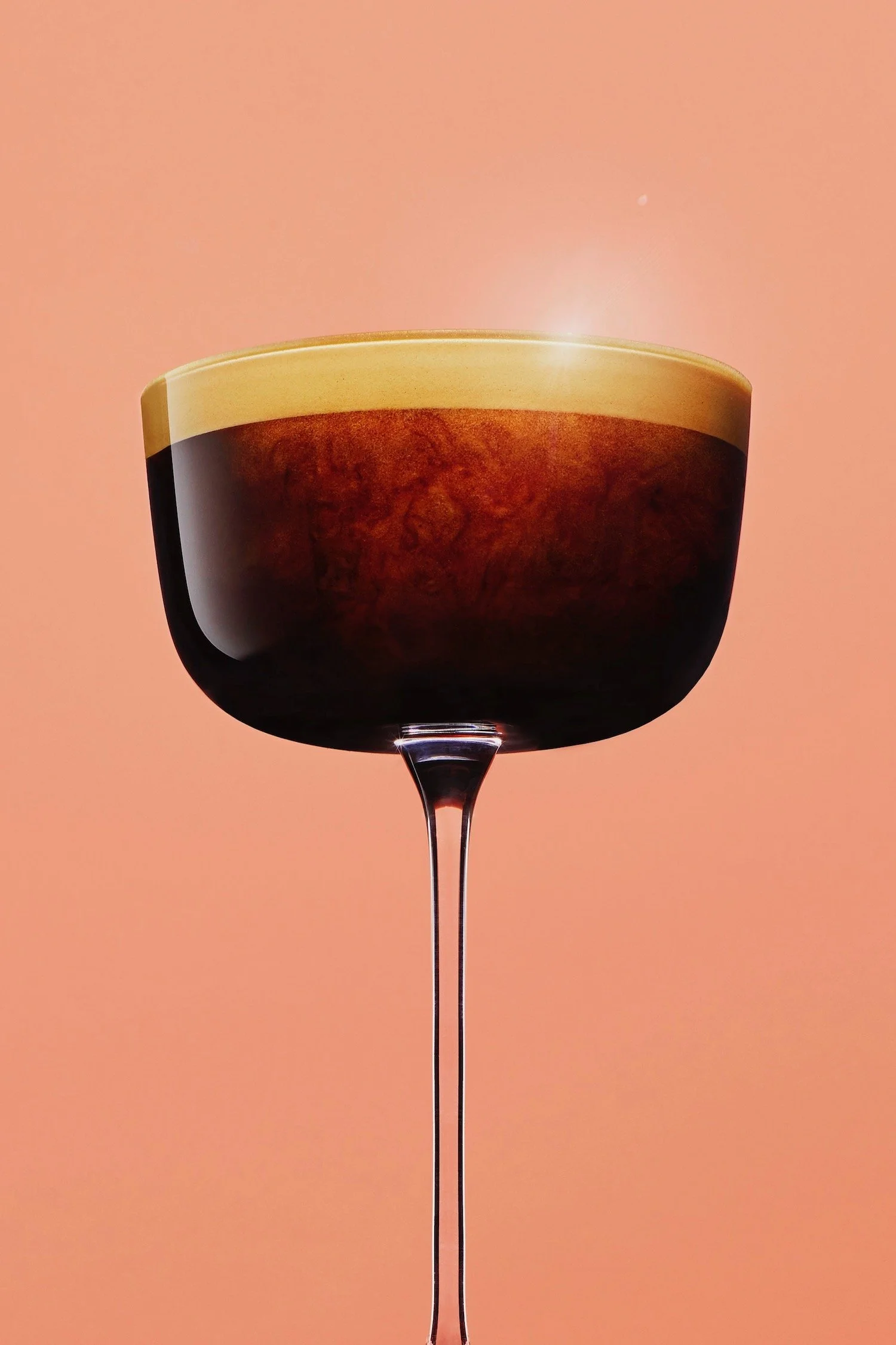 Bold and bright espresso martini shot by Frankie Turner