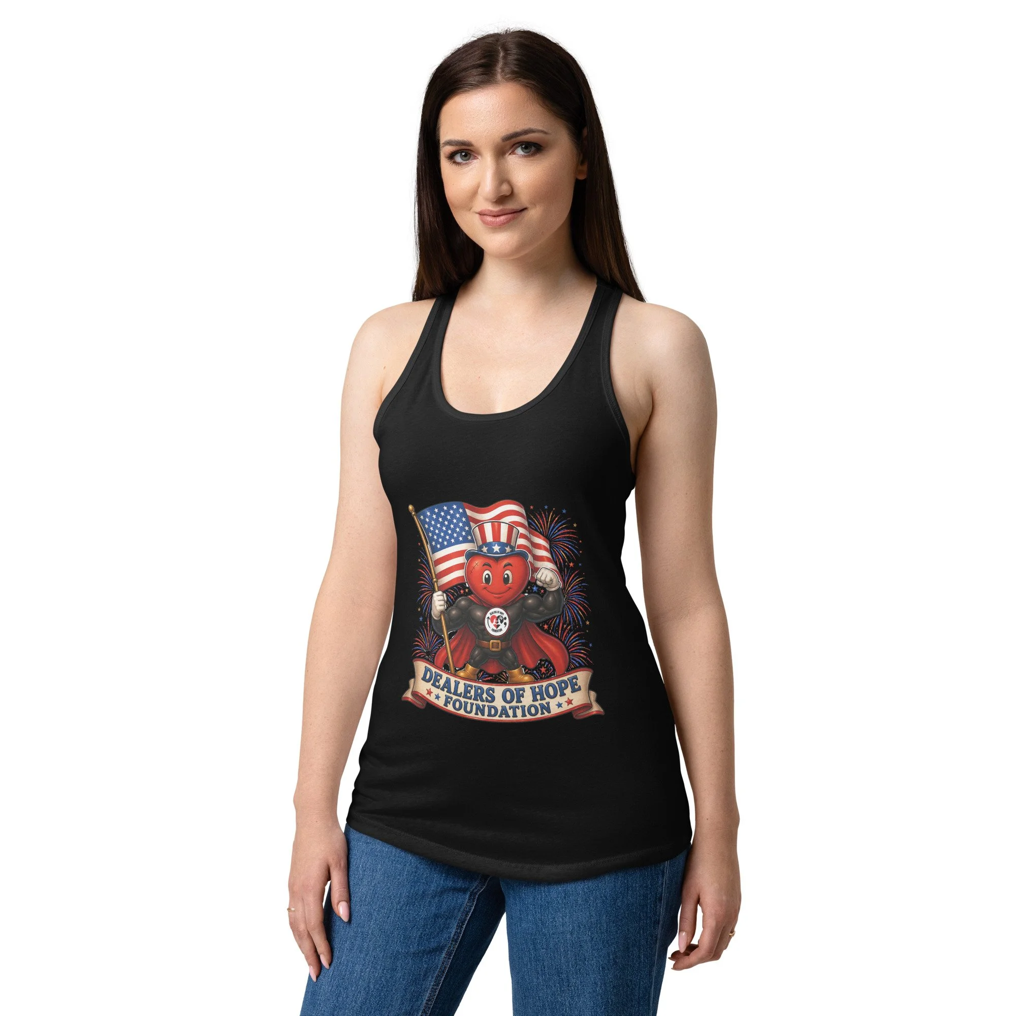 DOH 4th of July Women’s fitted racerback tank top