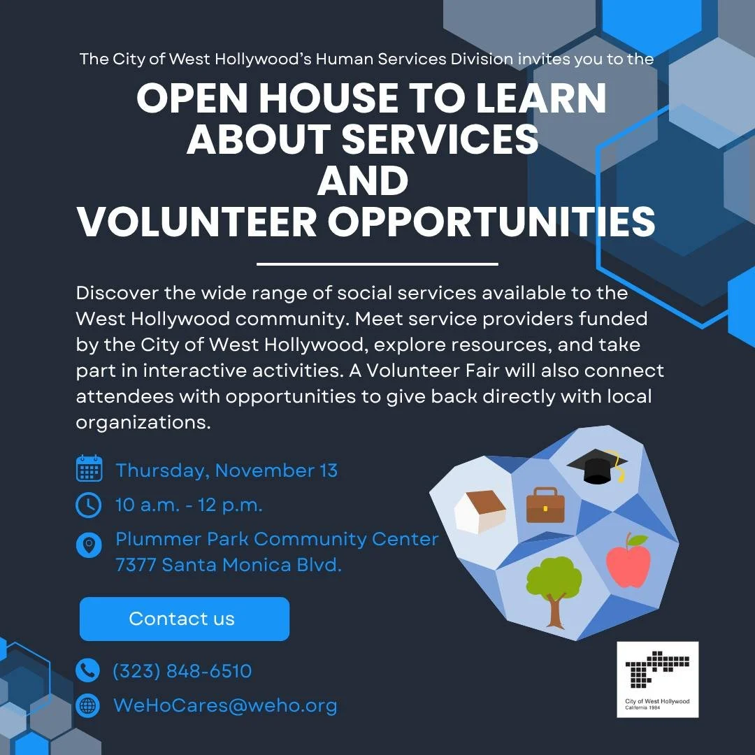 💙 Join The TransLatin@ Coalition at @WeHoCity&rsquo;s Human Services Division Open House!

Come connect with local service providers, explore resources that uplift our community, and learn how you can make a difference through volunteering. Together