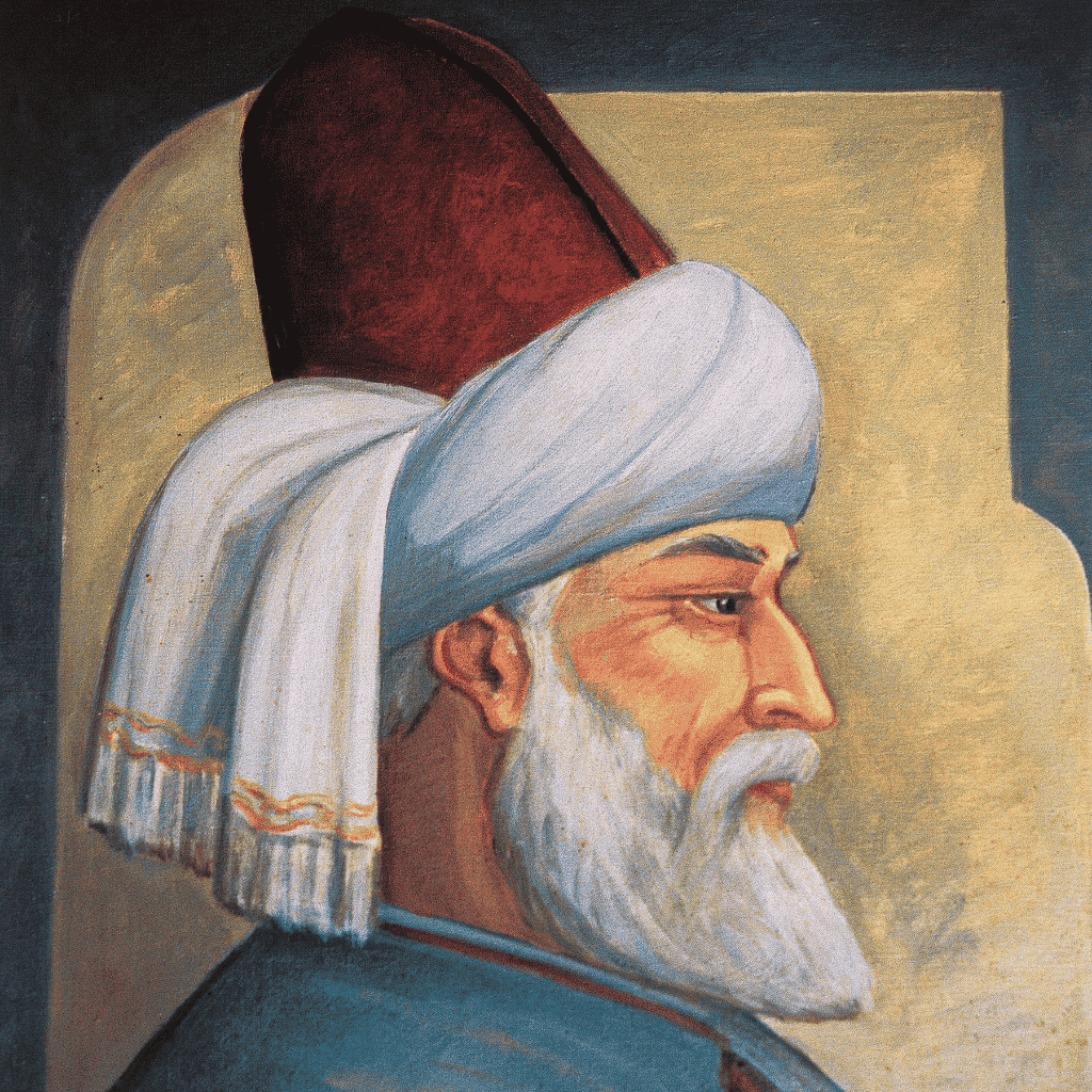 Portrait of Rumi, famous Persian poet