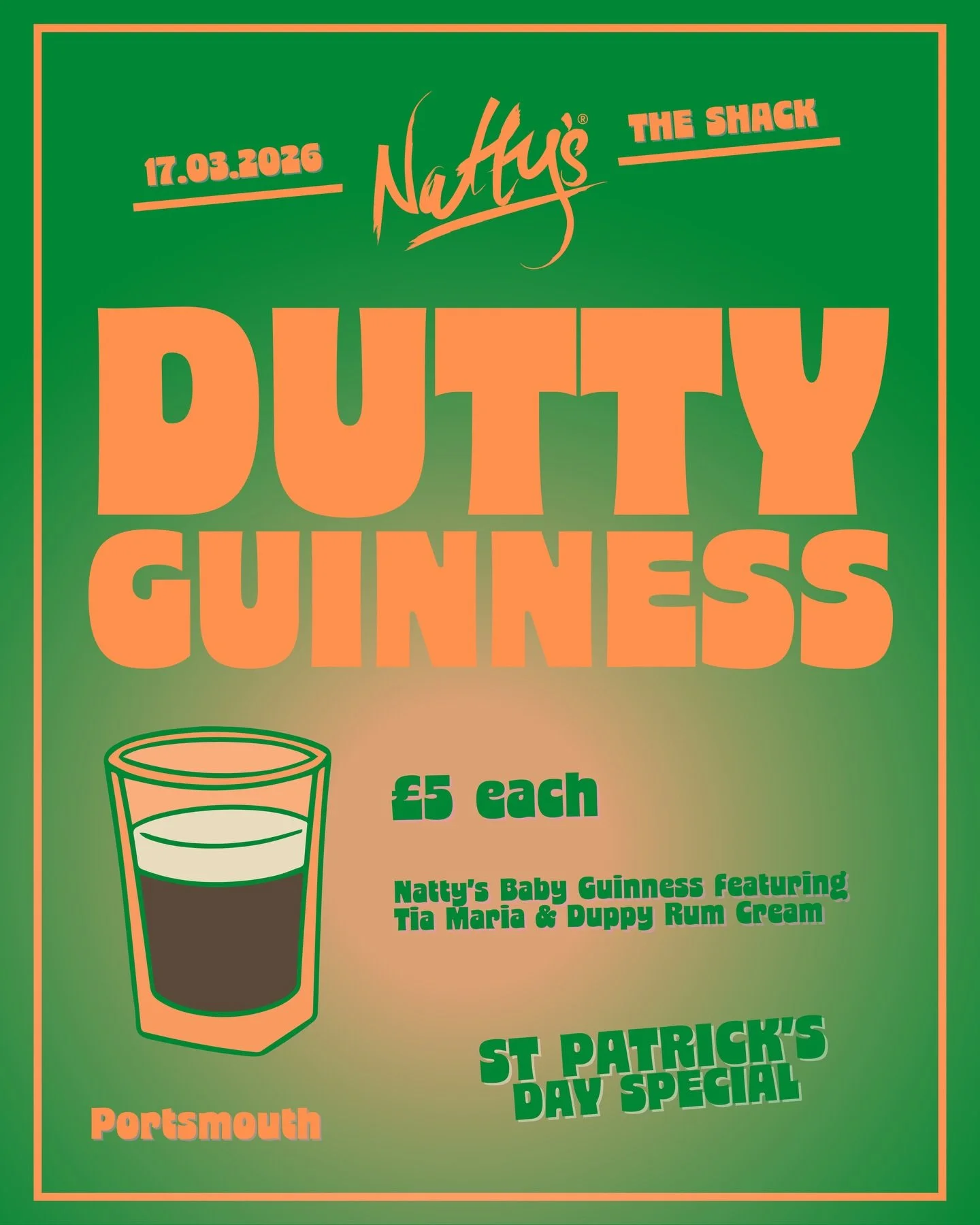 ST. PADDY&rsquo;S DAY SPECIALS TOMORROW 🇮🇪☘️

💚 Dutty Guinness
💛 Natty&rsquo;s Spice Bags 
❤️ ALL DAY @ Natty&rsquo;s Jerk Shack

Subject to availability.