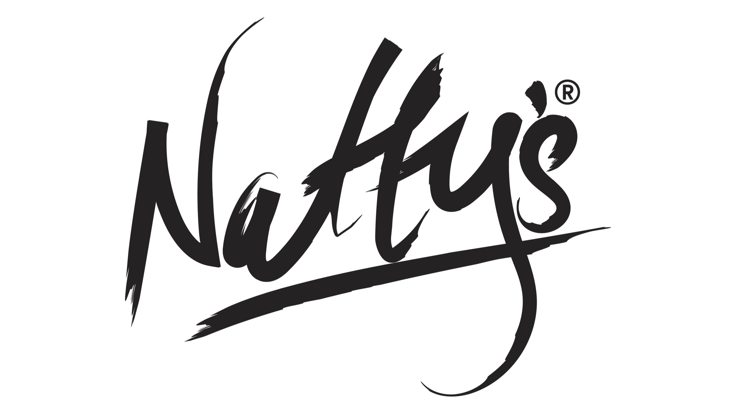 Clear background with Natty's signature logo in black.