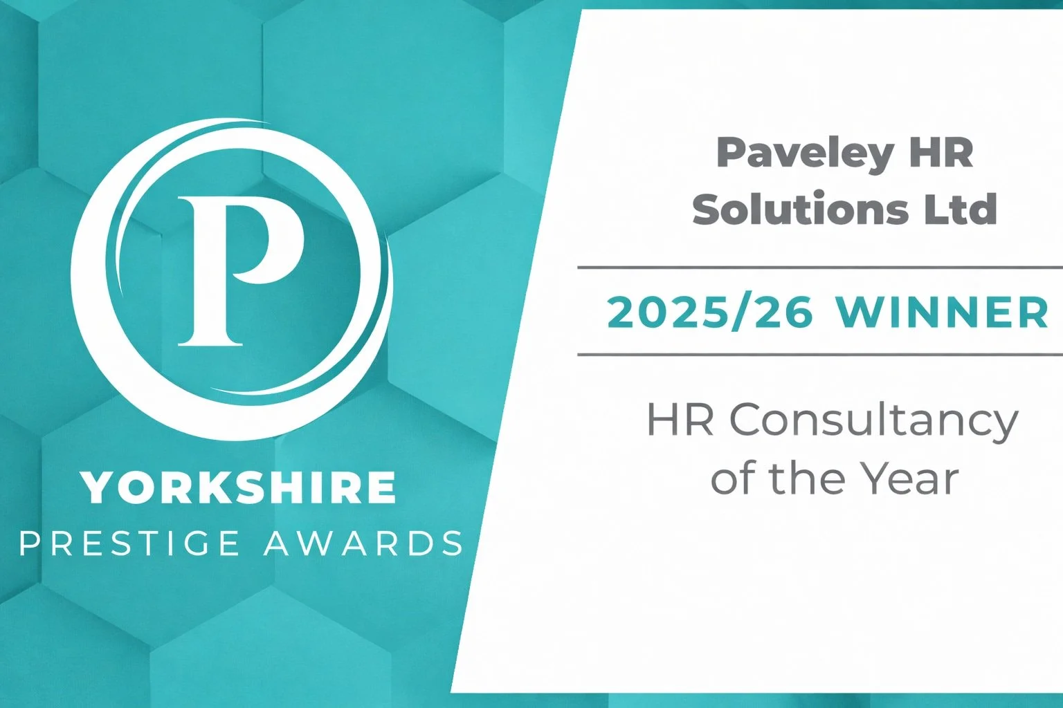 Yorkshire Prestige Awards winner - HR Consultancy of the Year 2026