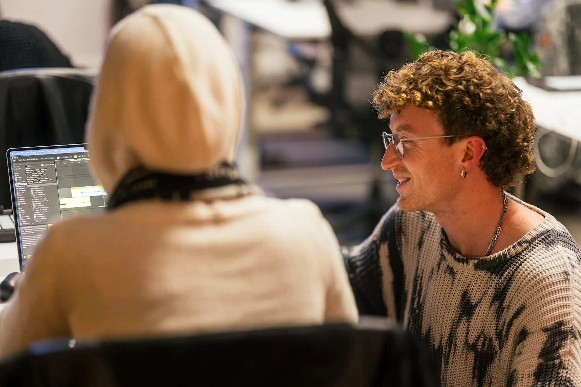 With a student at Ableton HQ, Berlin