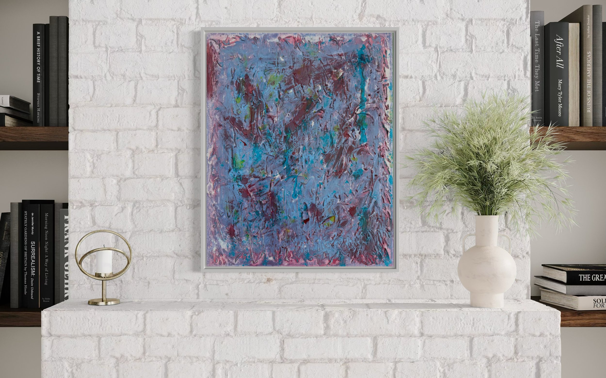 Ridges, a geometric abstract painting exploring texture, layers, and form by Kevin Town.