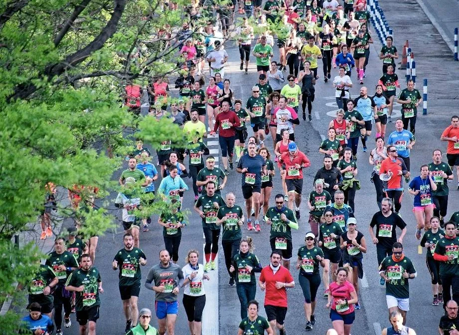 Group of runners during a half marathon race demonstrating half marathon running zones and pacing