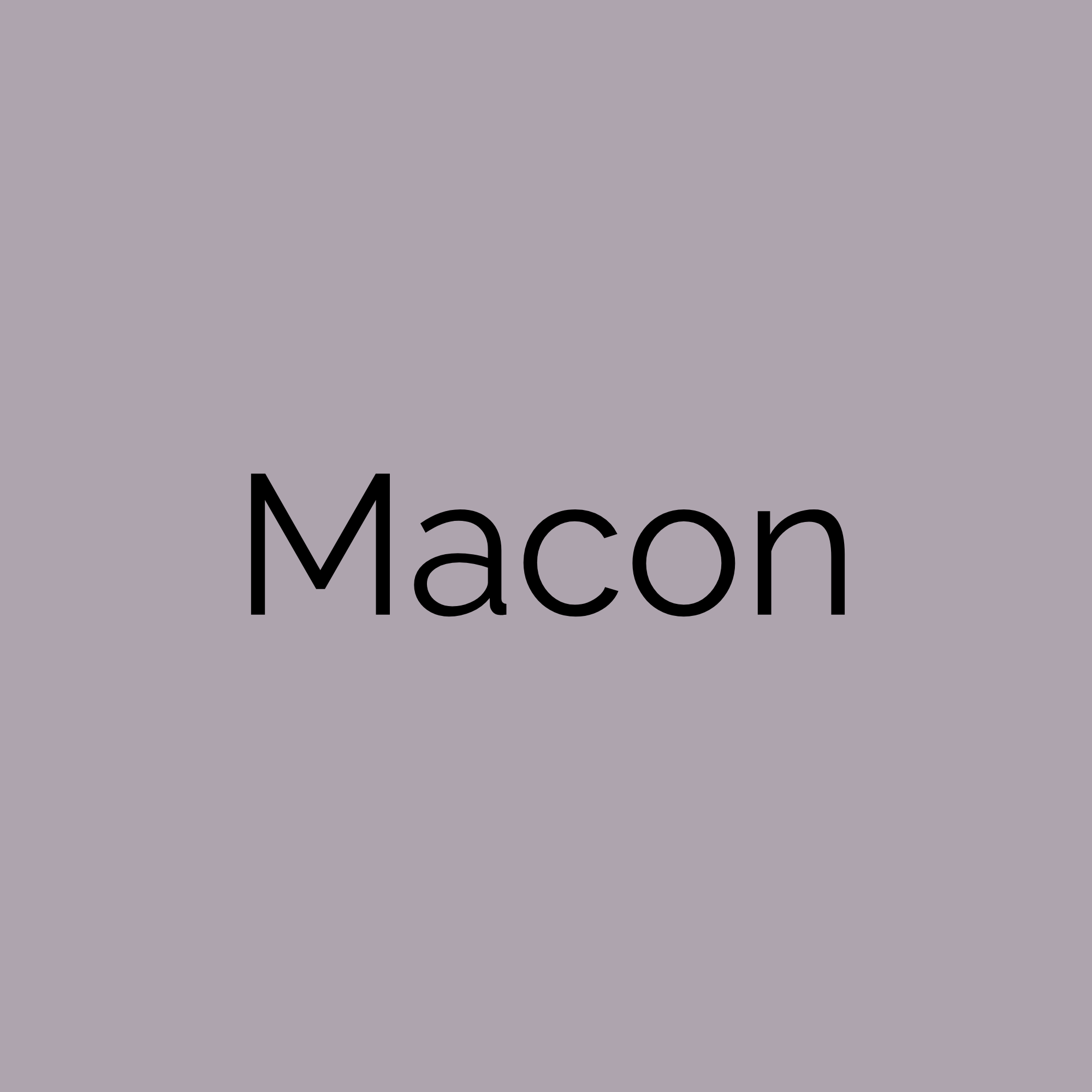 Gray background with the word 'Macon' in black text in the center.