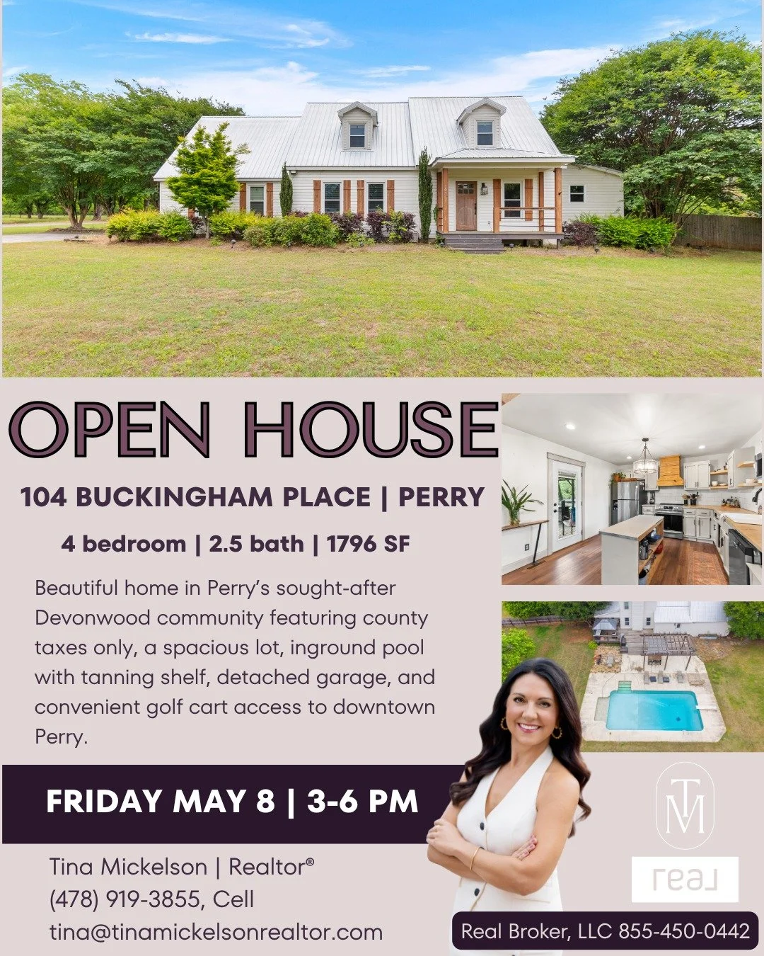 OPEN HOUSE ✨ Join me Friday, May 8 from 3&ndash;6 PM at 104 Buckingham Place in the highly desirable Devonwood community in Perry!

This property offers the best of both worlds with county taxes only, over an acre of space, and the convenience of bei